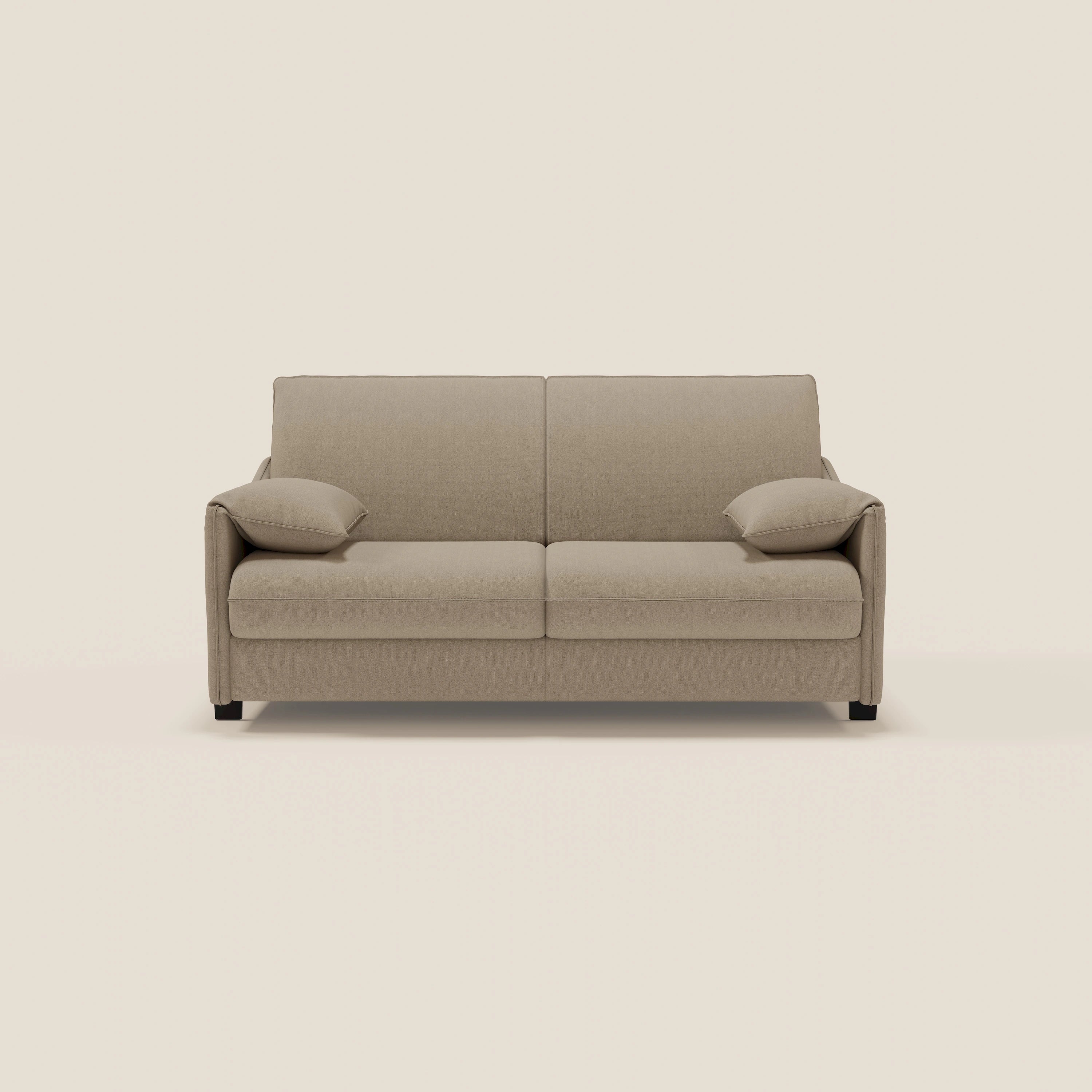 Primula divano letto con materasso alto 18 cm - braccioli mobili e tessuto smacchiabile T05 - divani.store