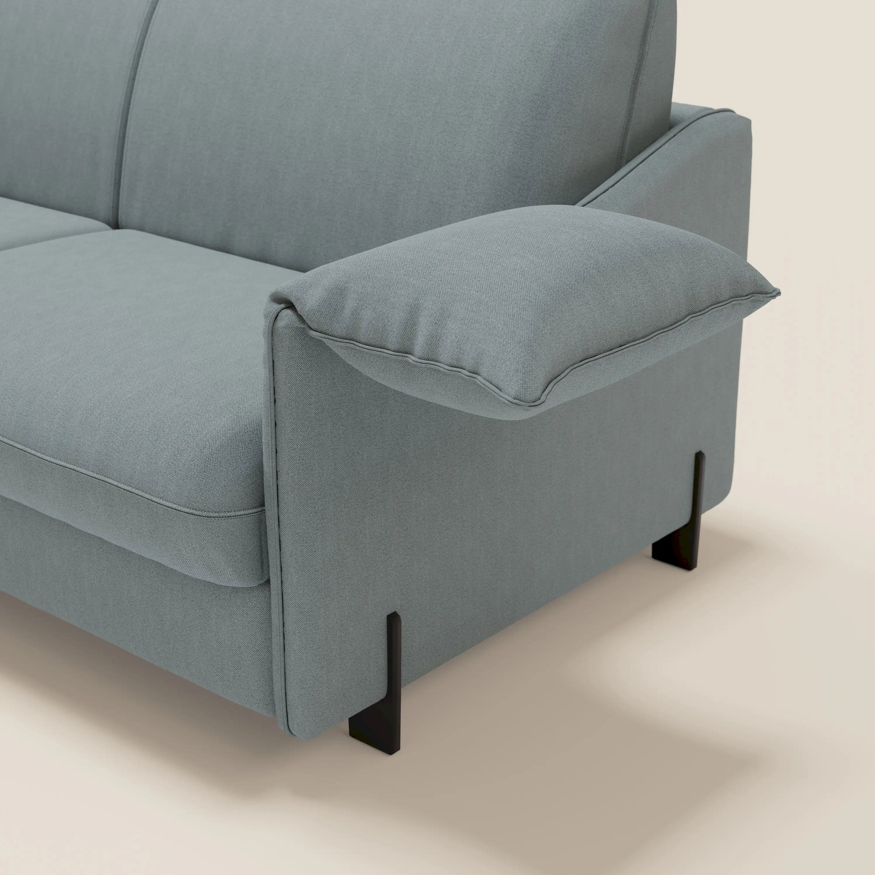 Primula divano letto con materasso alto 18 cm - braccioli mobili e tessuto smacchiabile T05 - divani.store