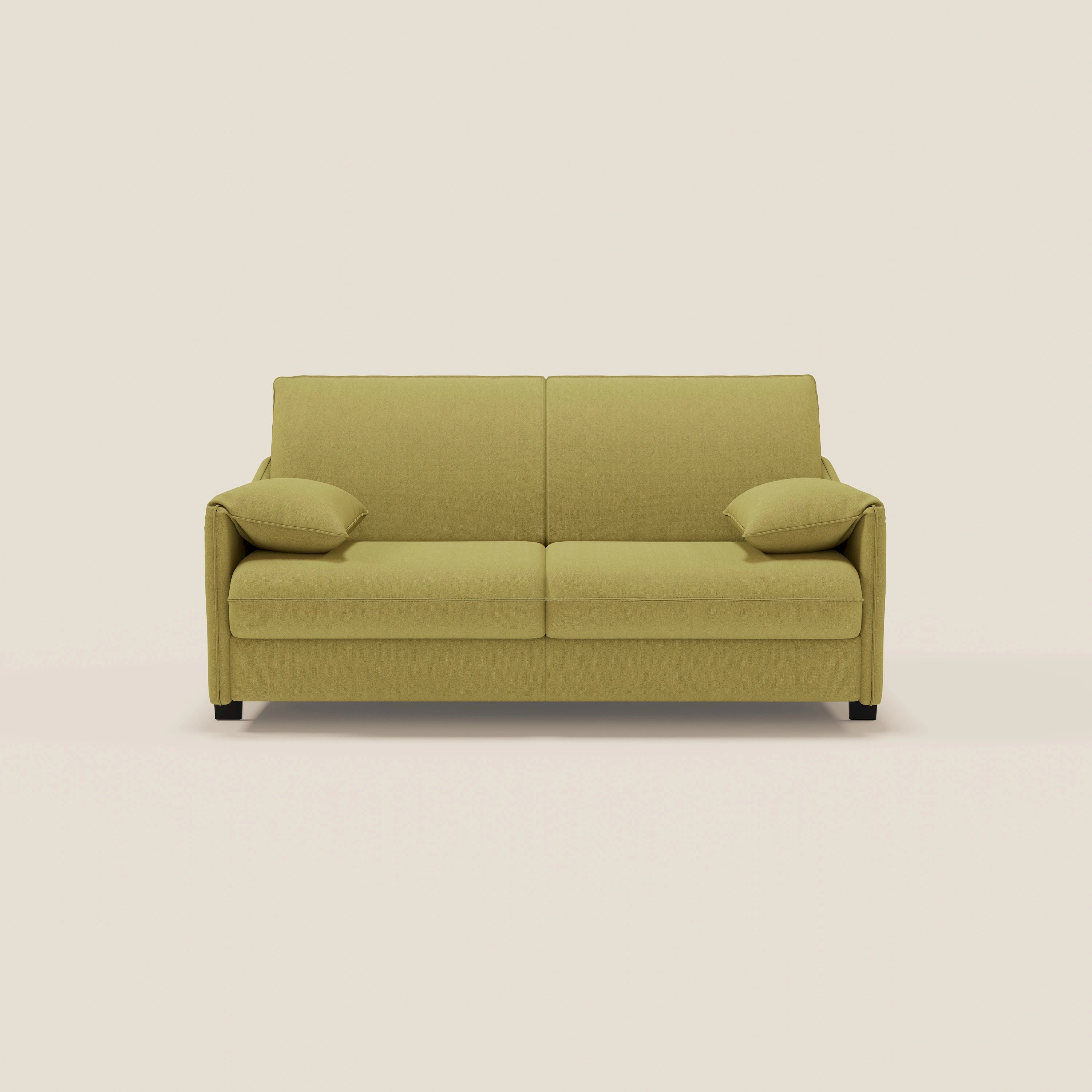 Primula divano letto con materasso alto 18 cm - braccioli mobili e tessuto smacchiabile T05 - divani.store