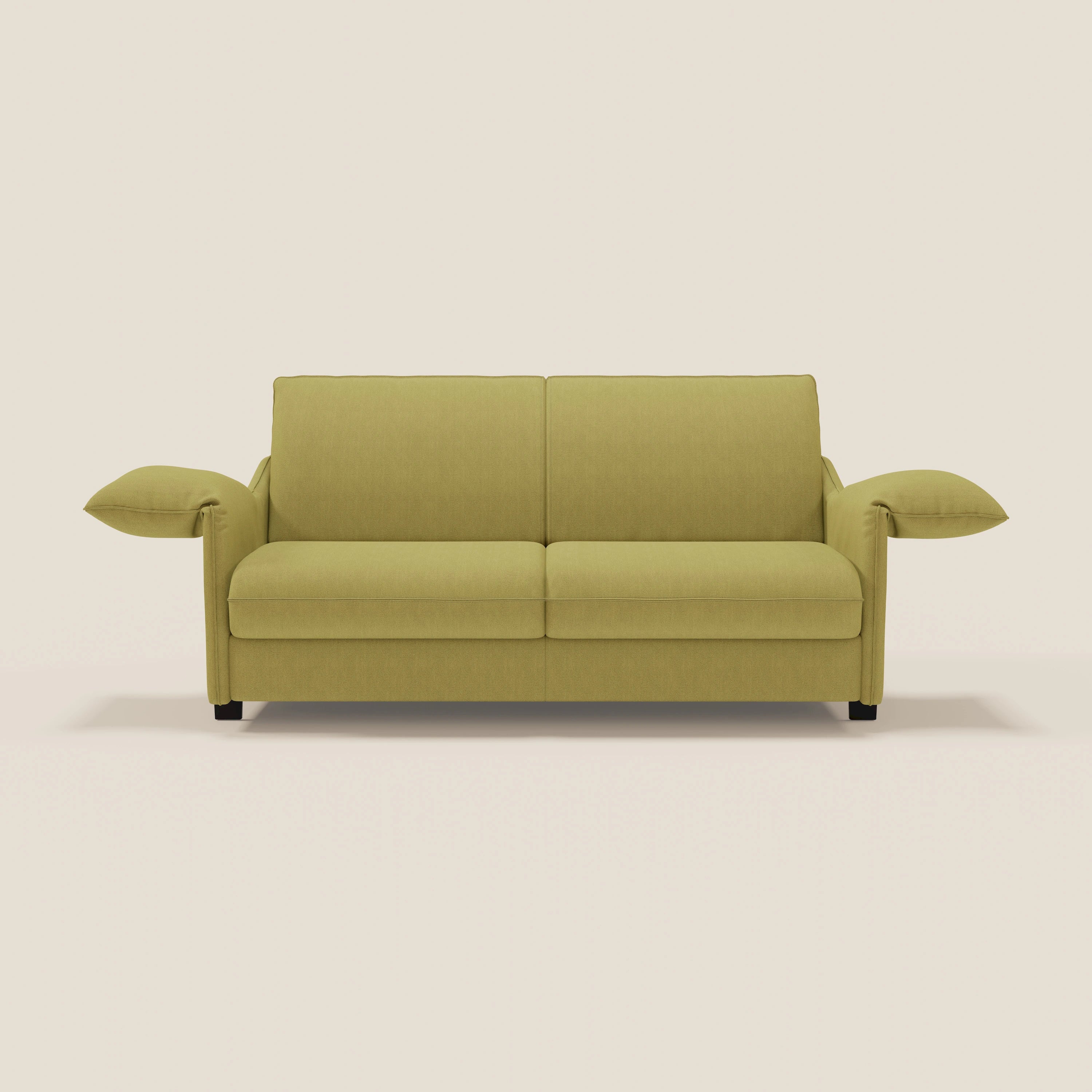 Primula divano letto con materasso alto 18 cm - braccioli mobili e tessuto smacchiabile T05 - divani.store