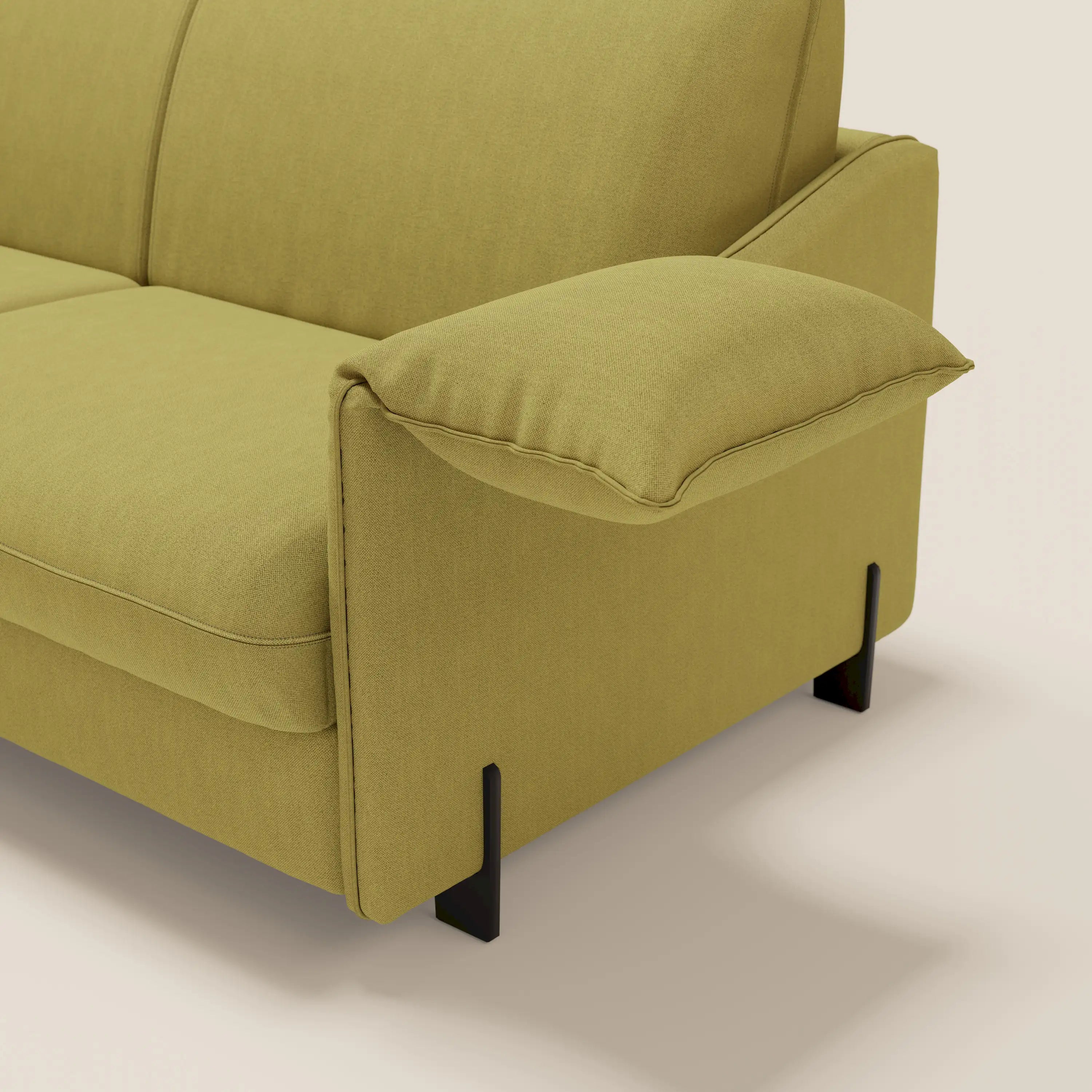 Primula divano letto con materasso alto 18 cm - braccioli mobili e tessuto smacchiabile T05 - divani.store
