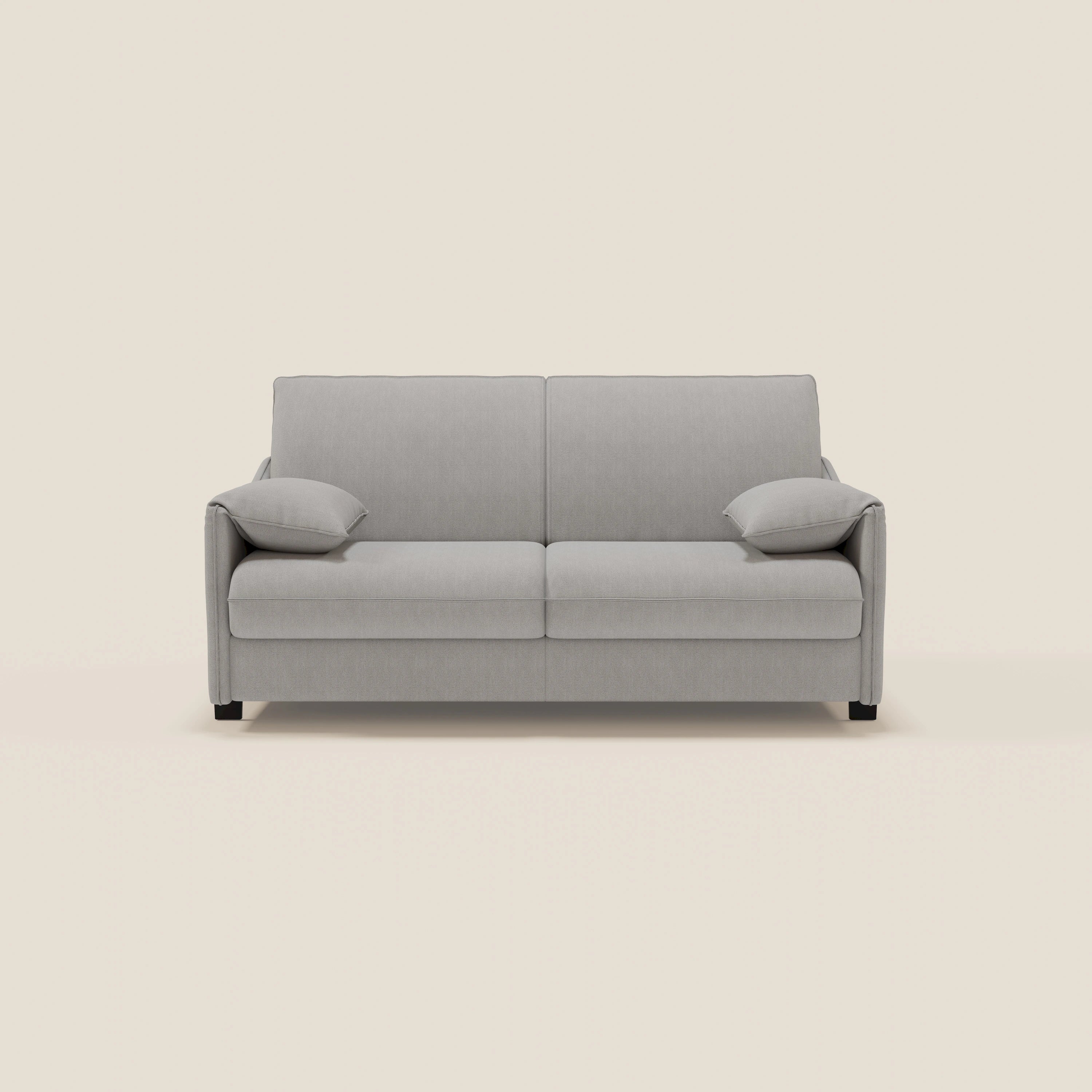 Primula divano letto con materasso alto 18 cm - braccioli mobili e tessuto smacchiabile T05 - divani.store