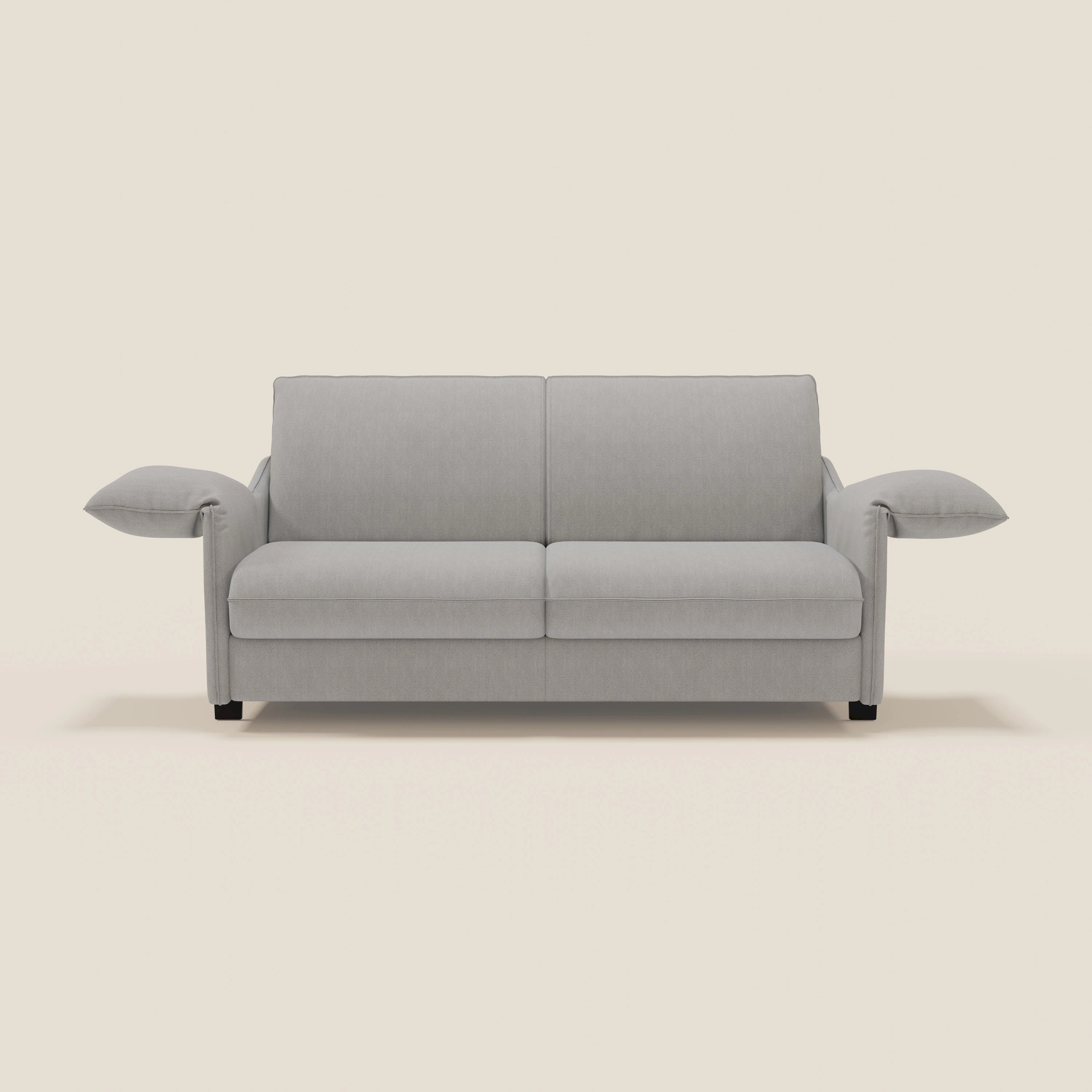 Primula divano letto con materasso alto 18 cm - braccioli mobili e tessuto smacchiabile T05 - divani.store