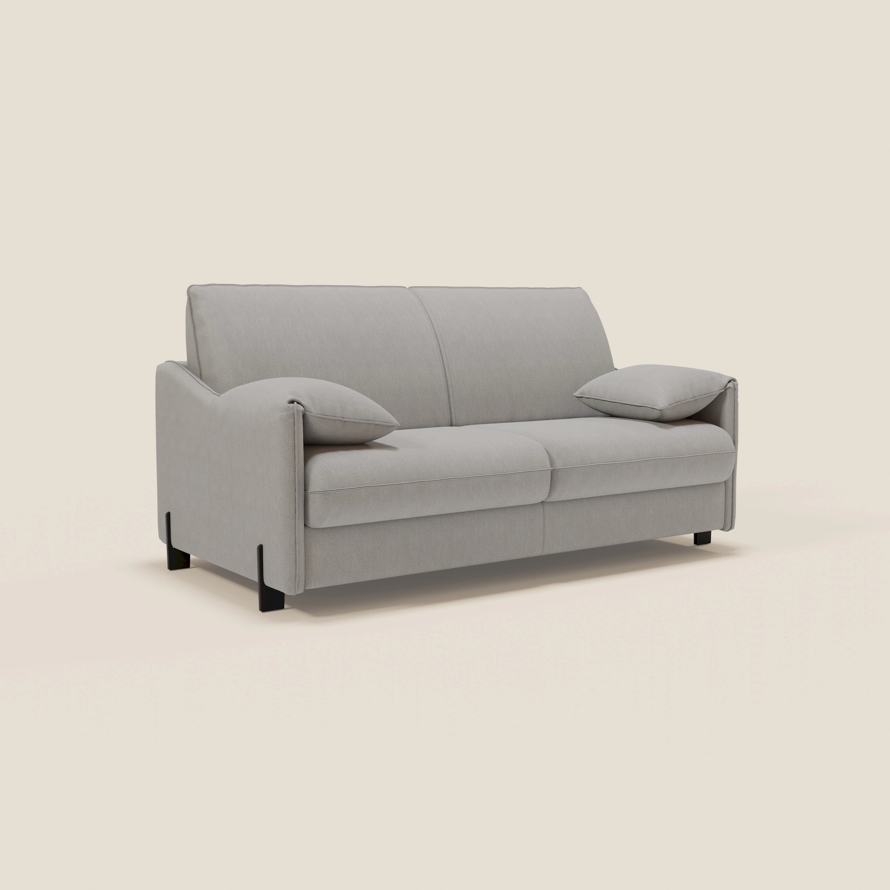 Primula divano letto con materasso alto 18 cm - braccioli mobili e tessuto smacchiabile T05 - divani.store