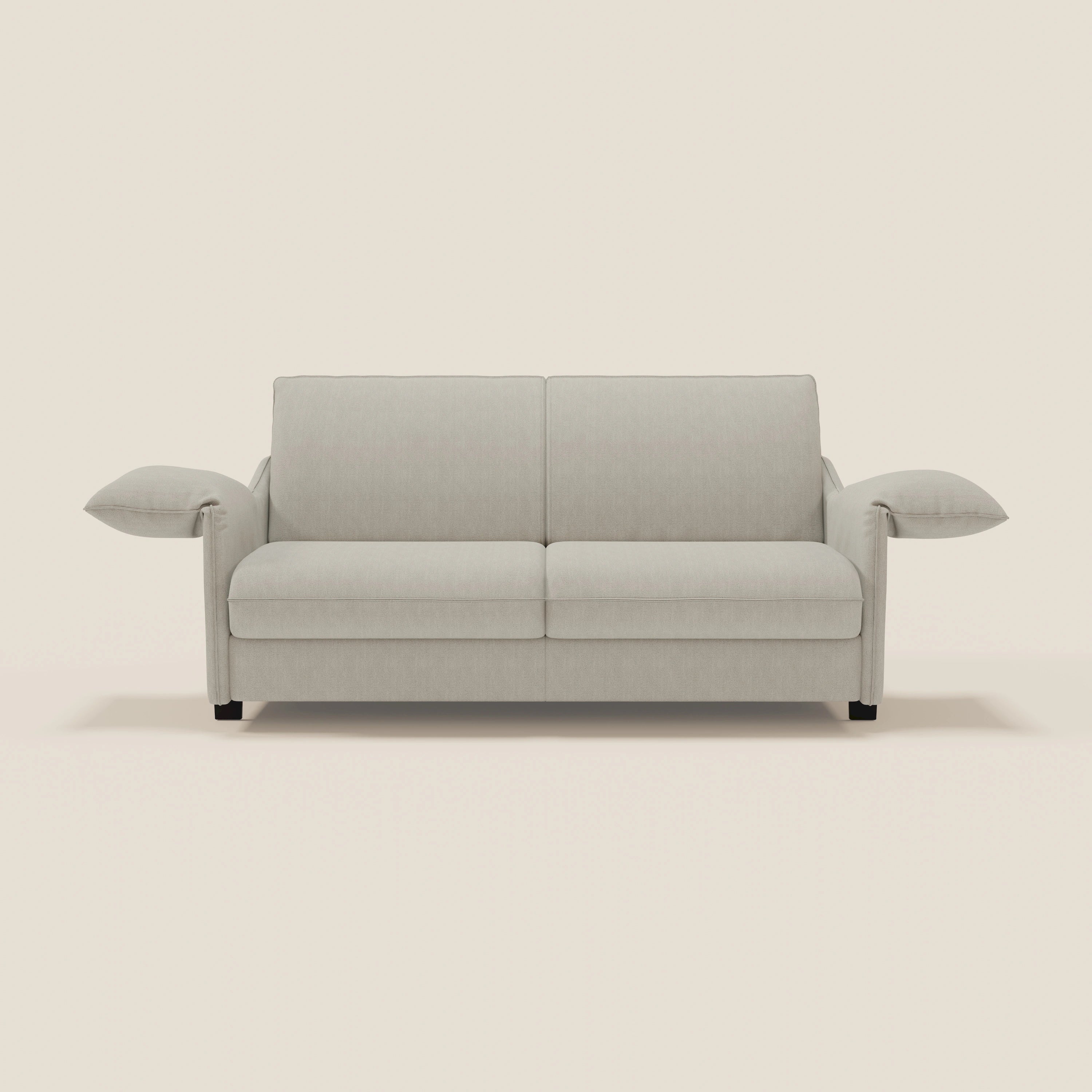 Primula divano letto con materasso alto 18 cm - braccioli mobili e tessuto smacchiabile T05 - divani.store