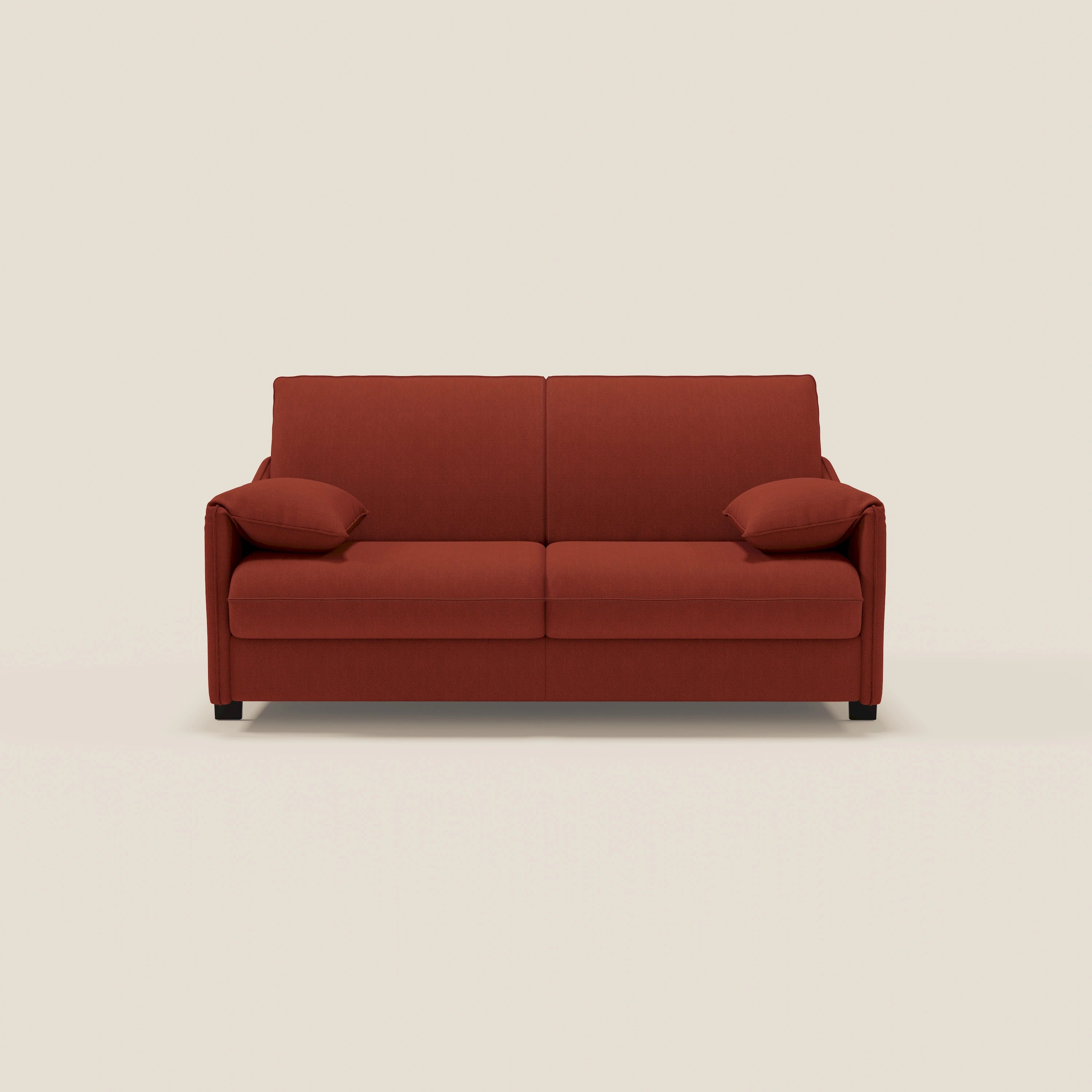 Primula divano letto con materasso alto 18 cm - braccioli mobili e tessuto smacchiabile T05 - divani.store