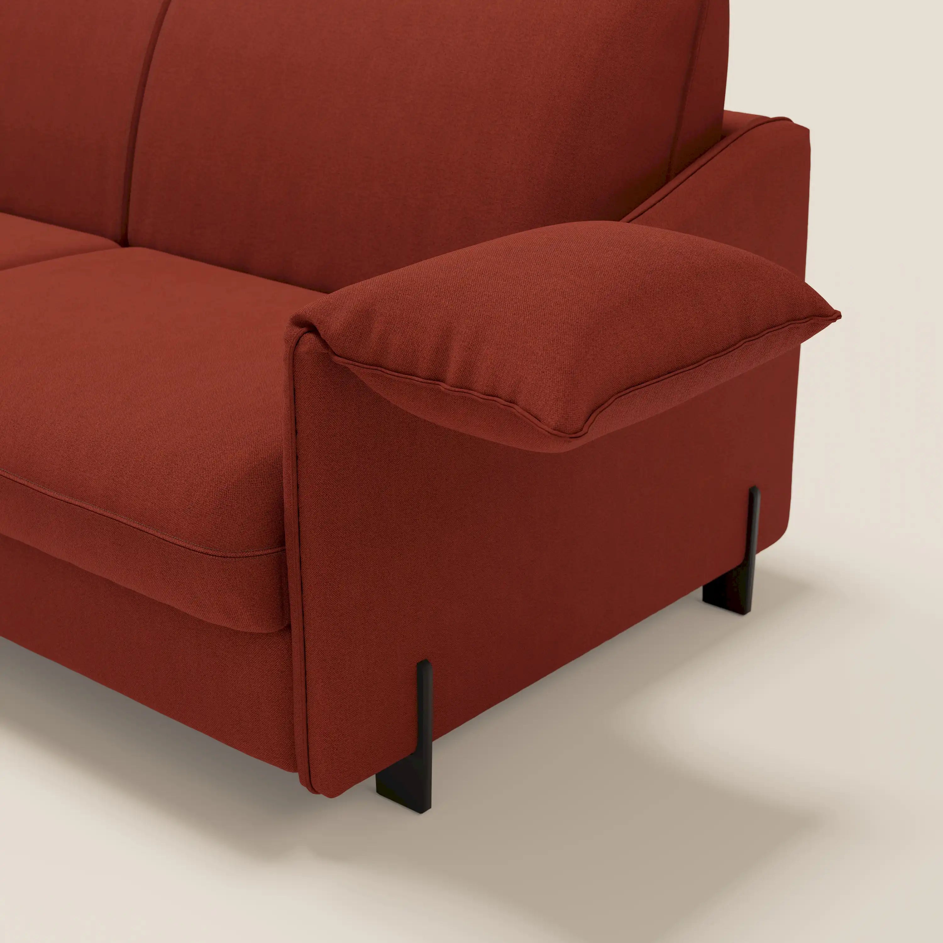 Primula divano letto con materasso alto 18 cm - braccioli mobili e tessuto smacchiabile T05 - divani.store