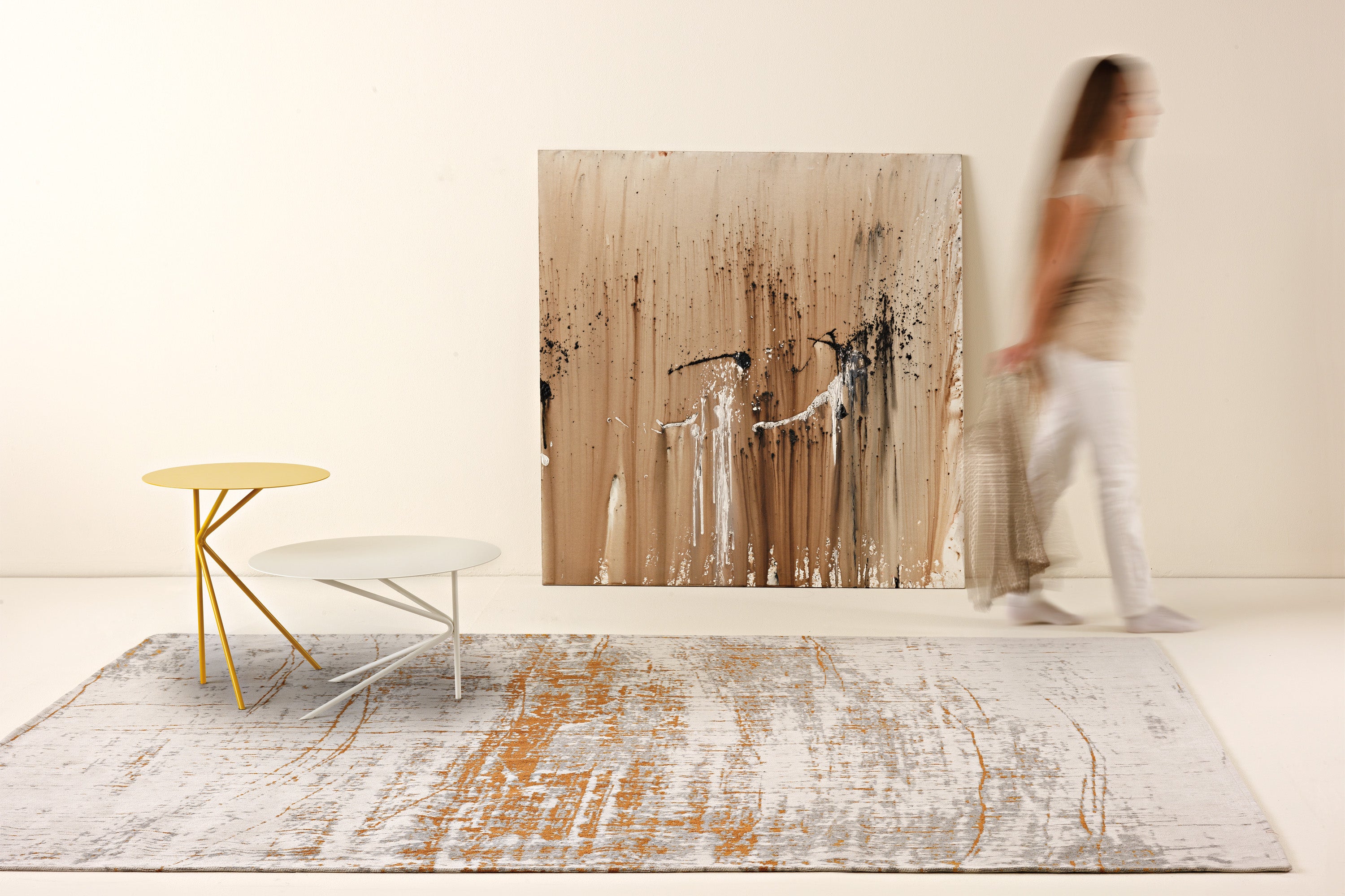 Raggio-di-sole tappeto a fantasia astratta in cotone - divani.store