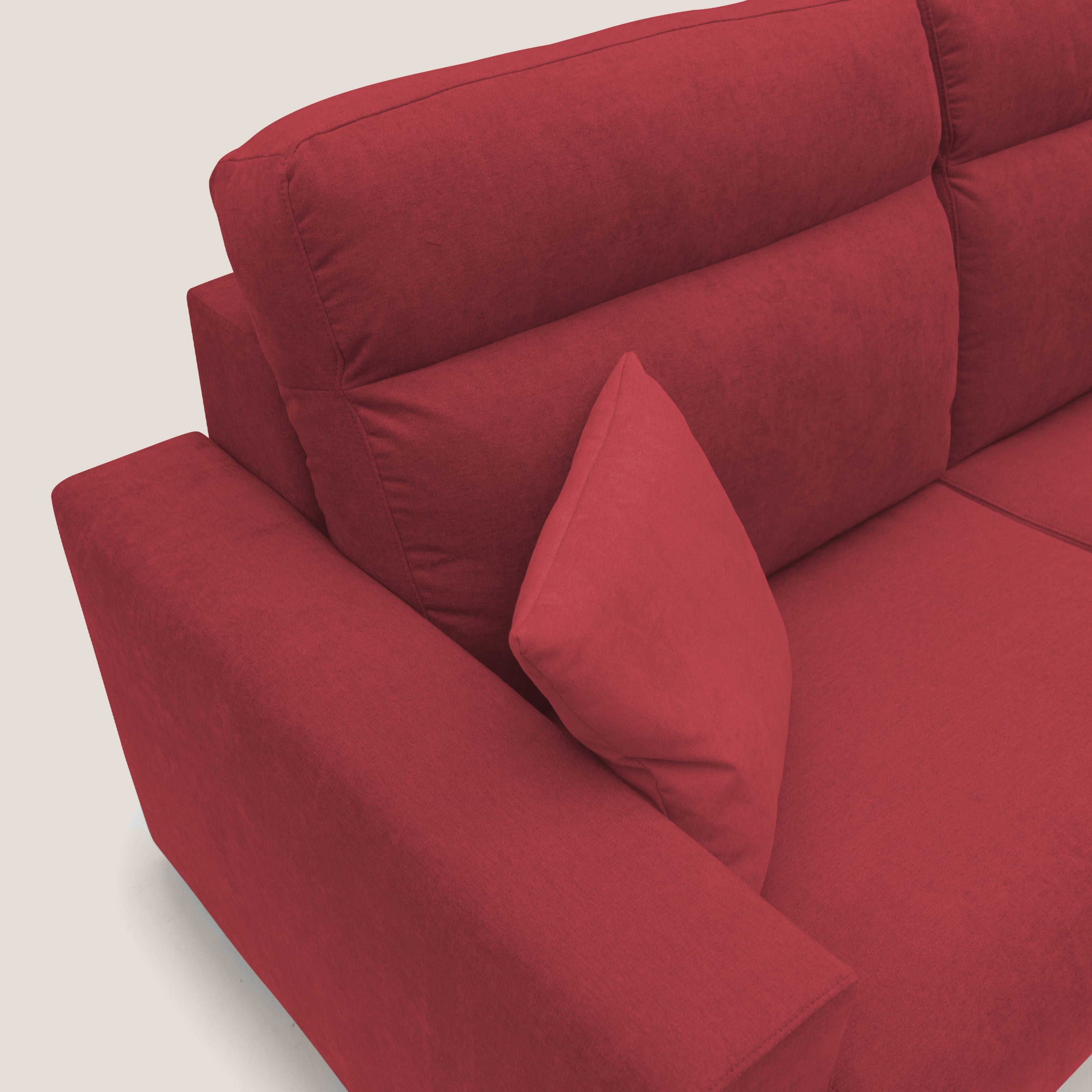 Nikita Divano letto matrimoniale con schienale morbido alto e rivestimento T02 rosso - divani.store