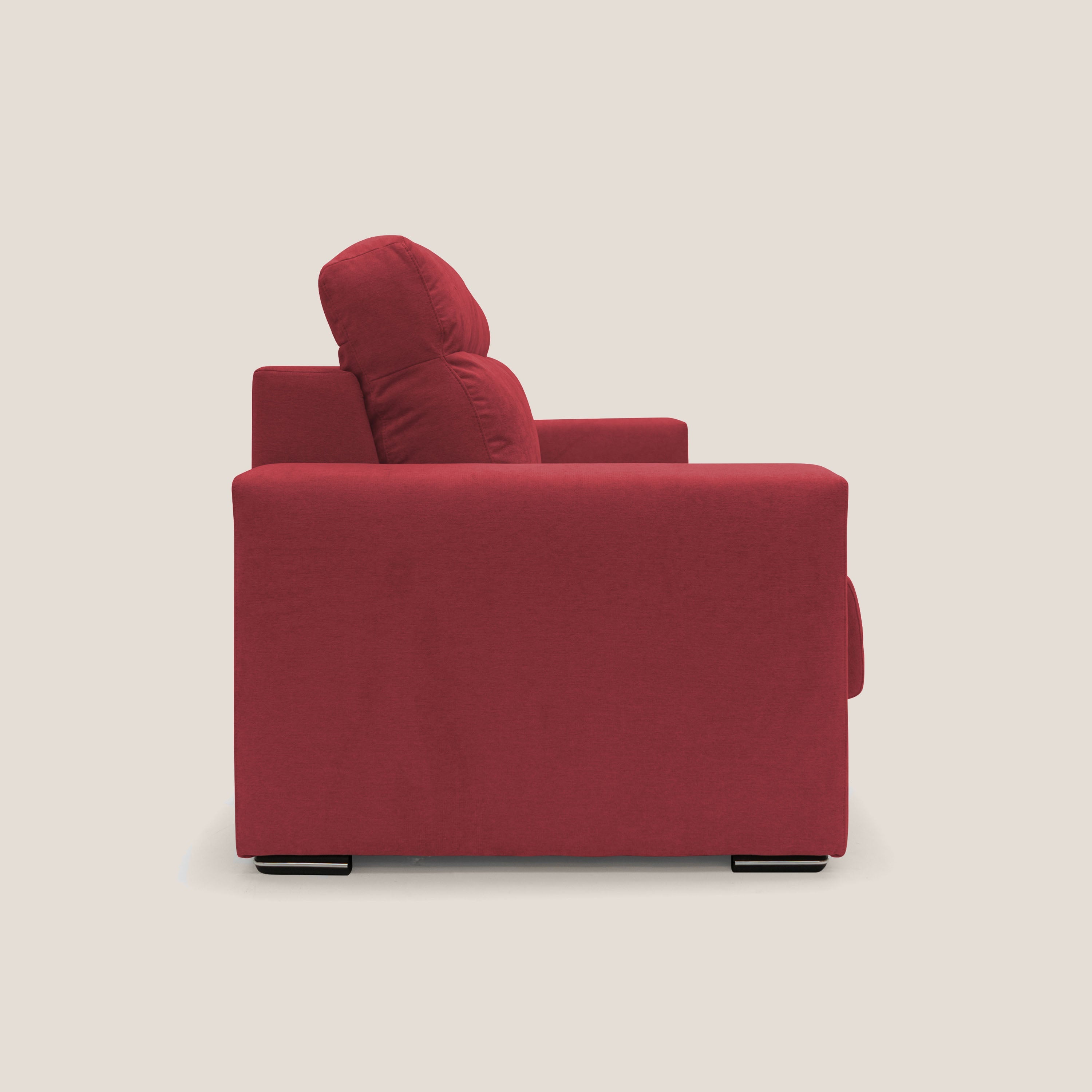 Nikita Divano letto matrimoniale con schienale morbido alto e rivestimento T02 rosso - divani.store