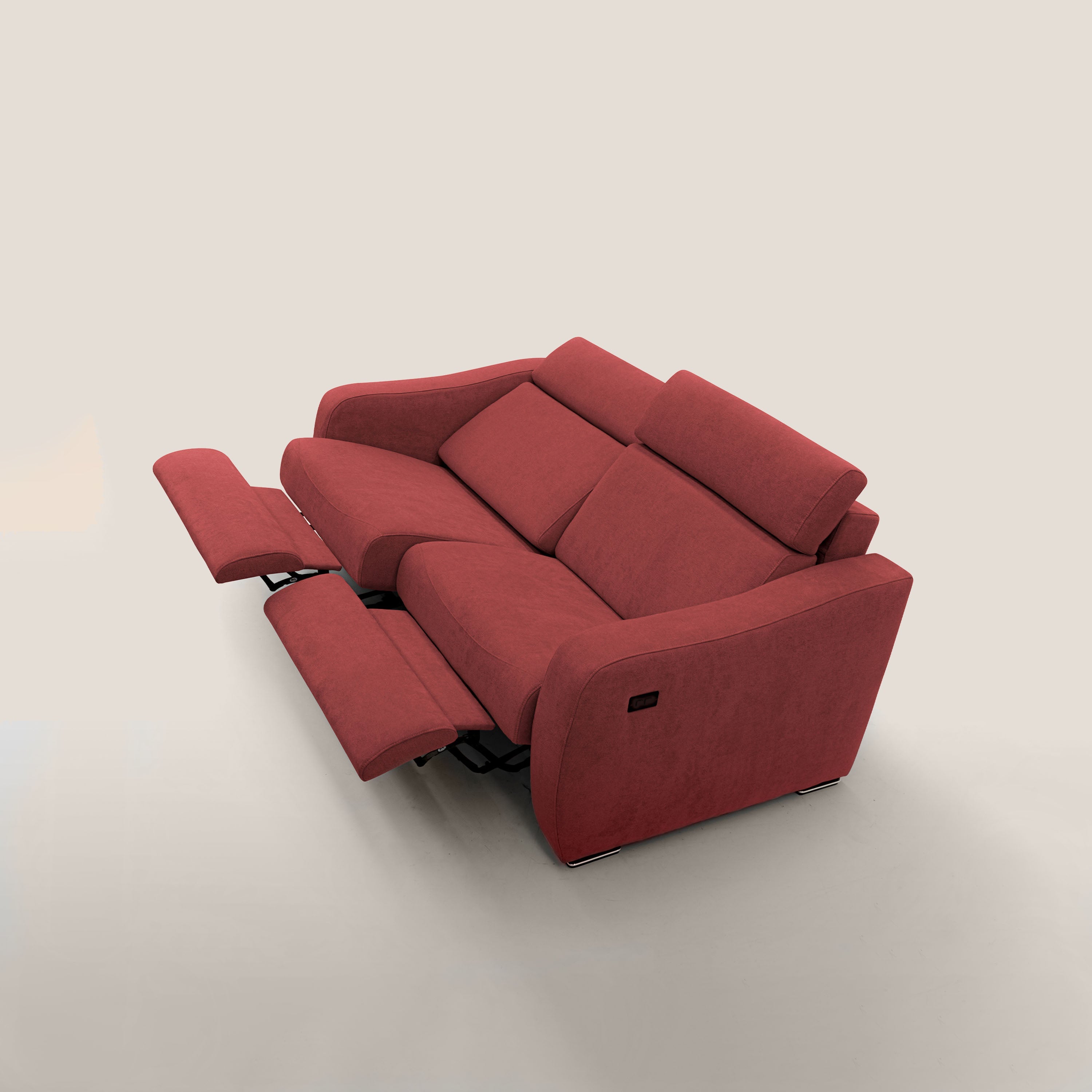 Gummy Divano con meccanismo relax elettrico rosso - divani.store