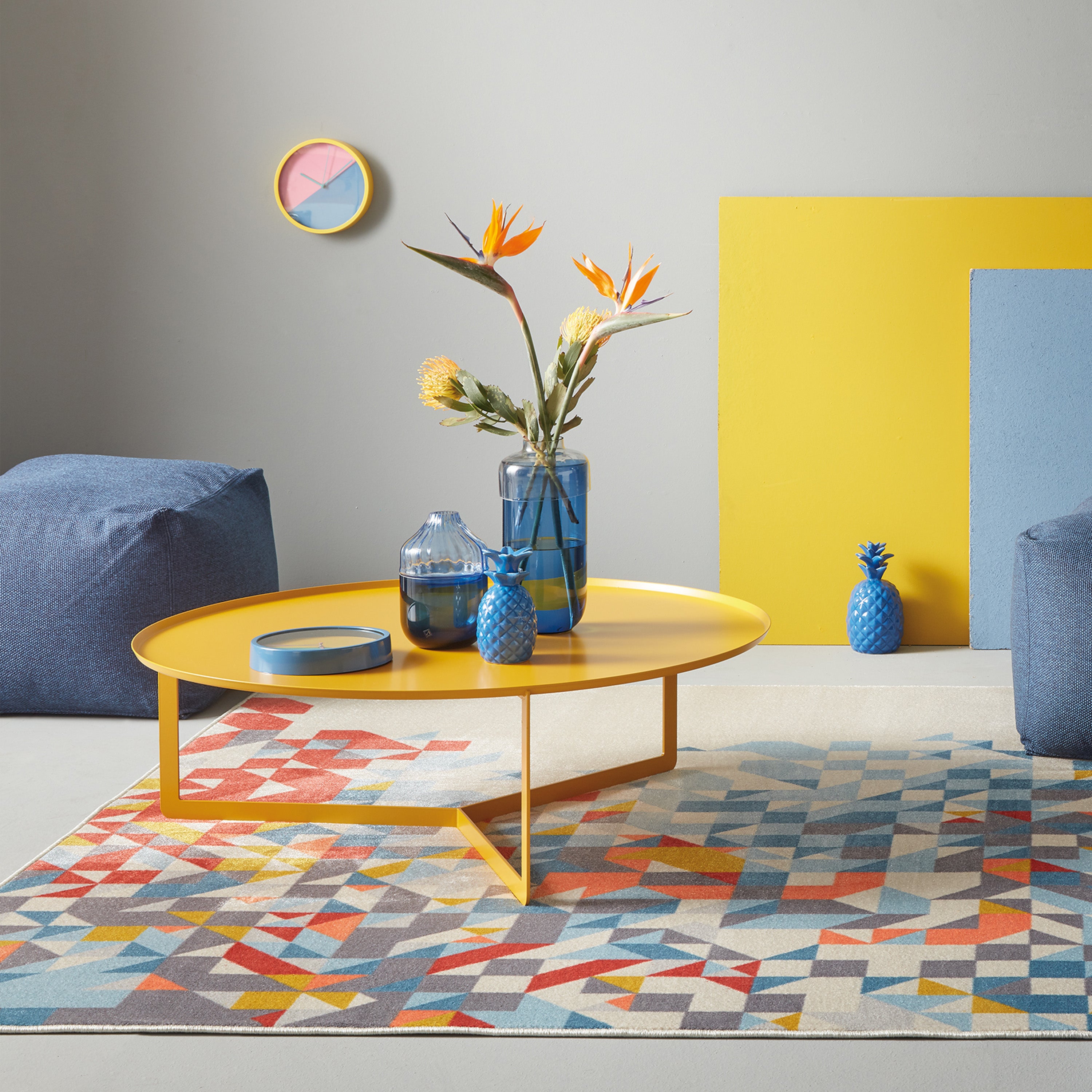 Round tavolino rotondo da salotto in metallo h36 cm - divani.store