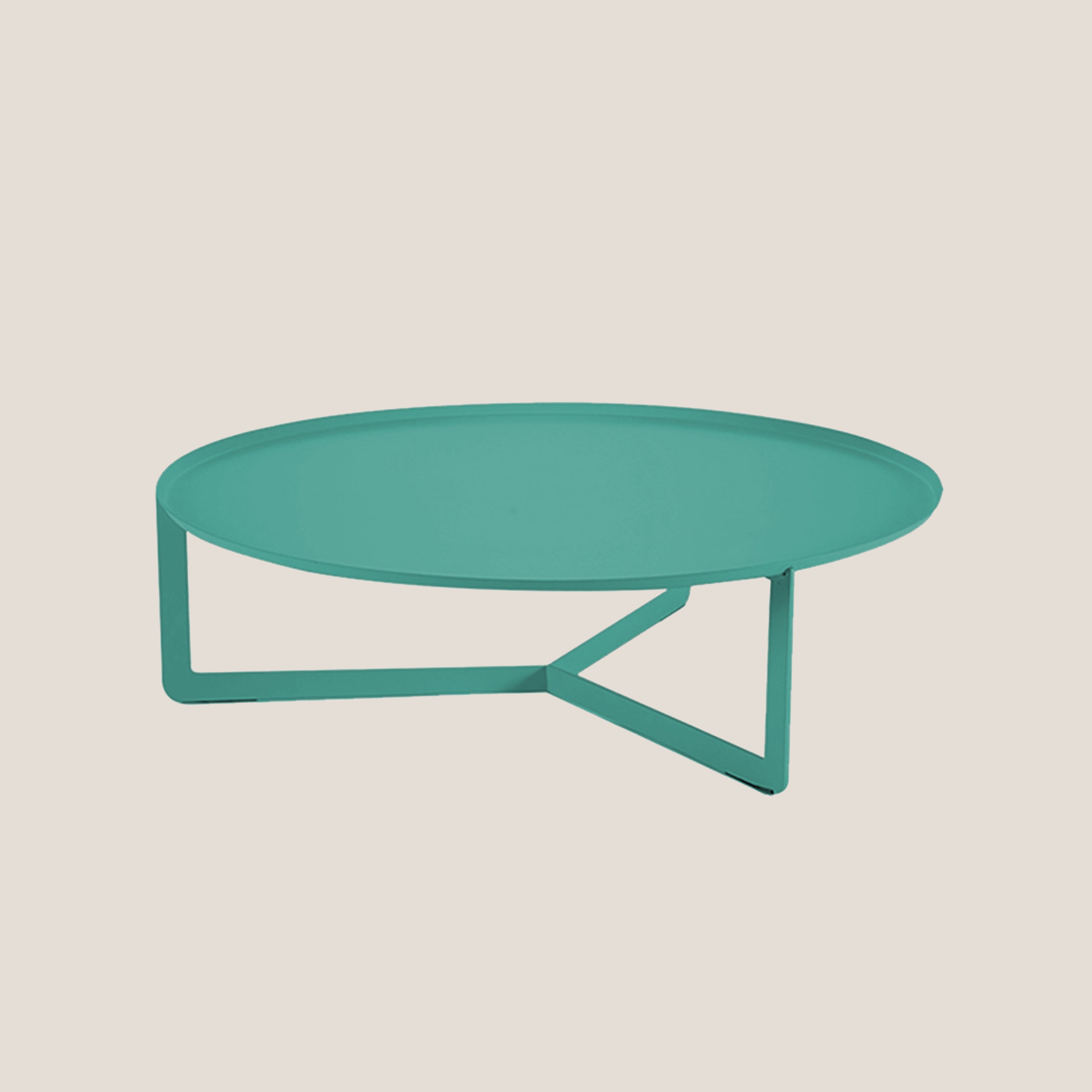 Round tavolino basso rotondo da salotto in metallo h23 cm salvia - divani.store