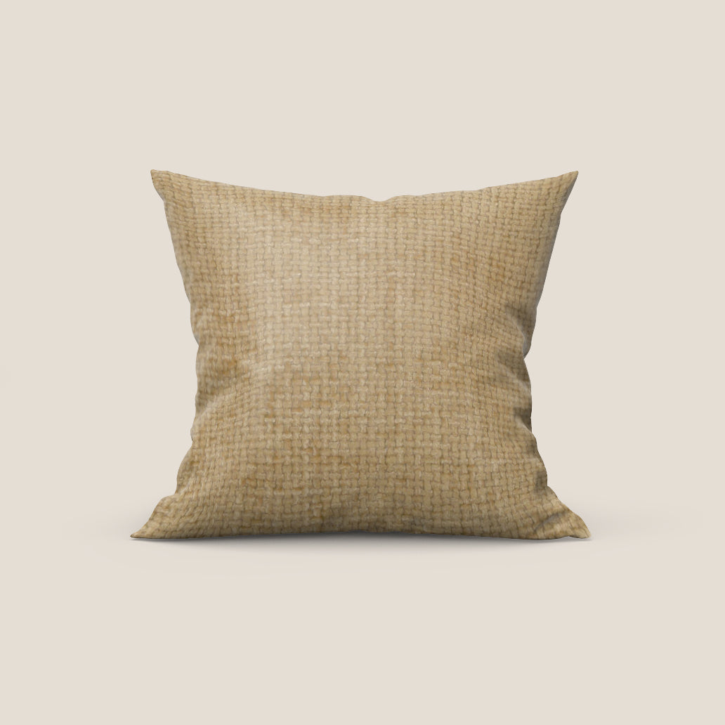 Montana cuscino disponibile in diversi colori realizzato in morbido tessuto a trama grossa impermeabile T10 giallo - divani.store