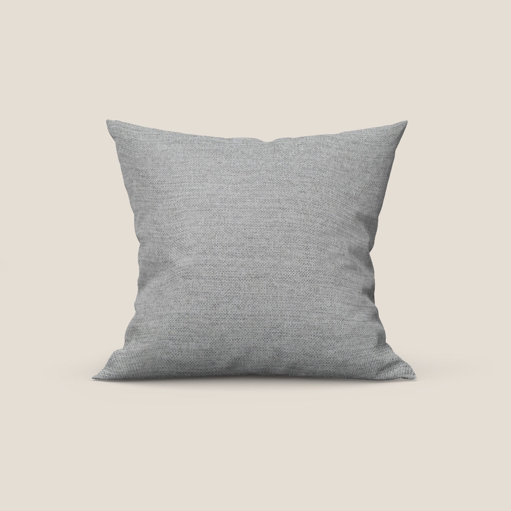 Tobago cuscino disponibile in diversi colori realizzato in tessuto fiammato simil cotone impermeabile T19 grigio - divani.store