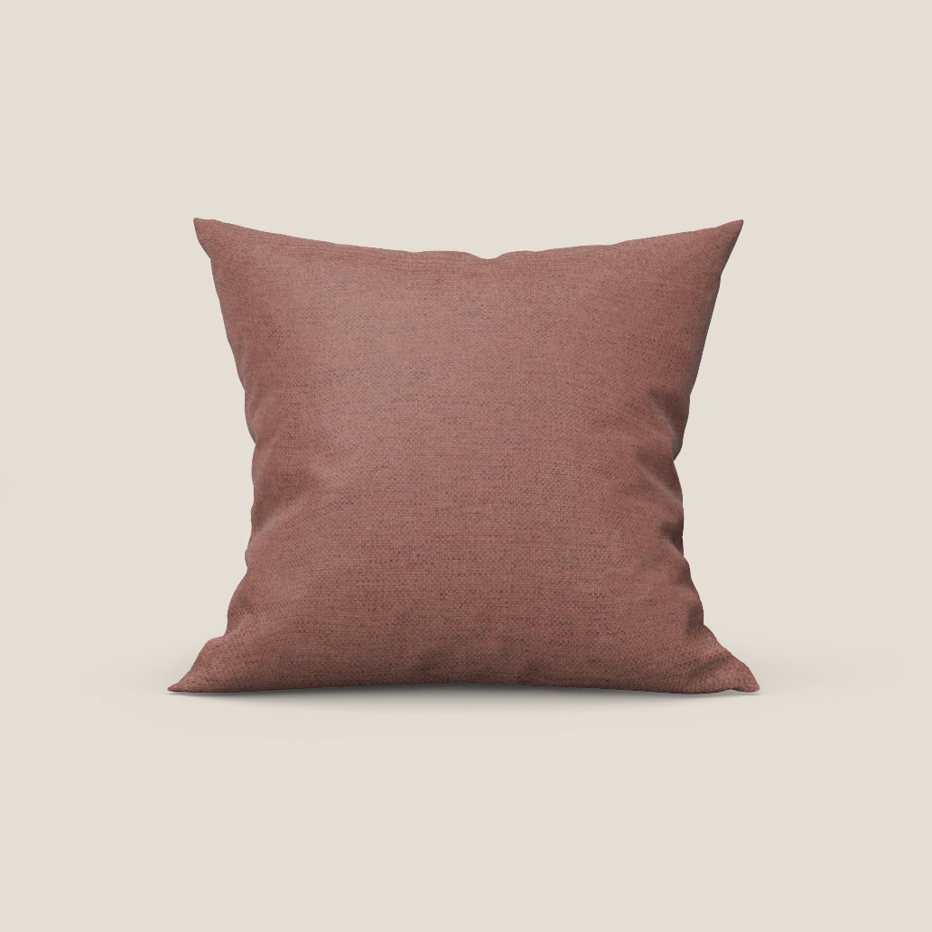 Tobago cuscino disponibile in diversi colori realizzato in tessuto fiammato simil cotone impermeabile T19 salmone - divani.store