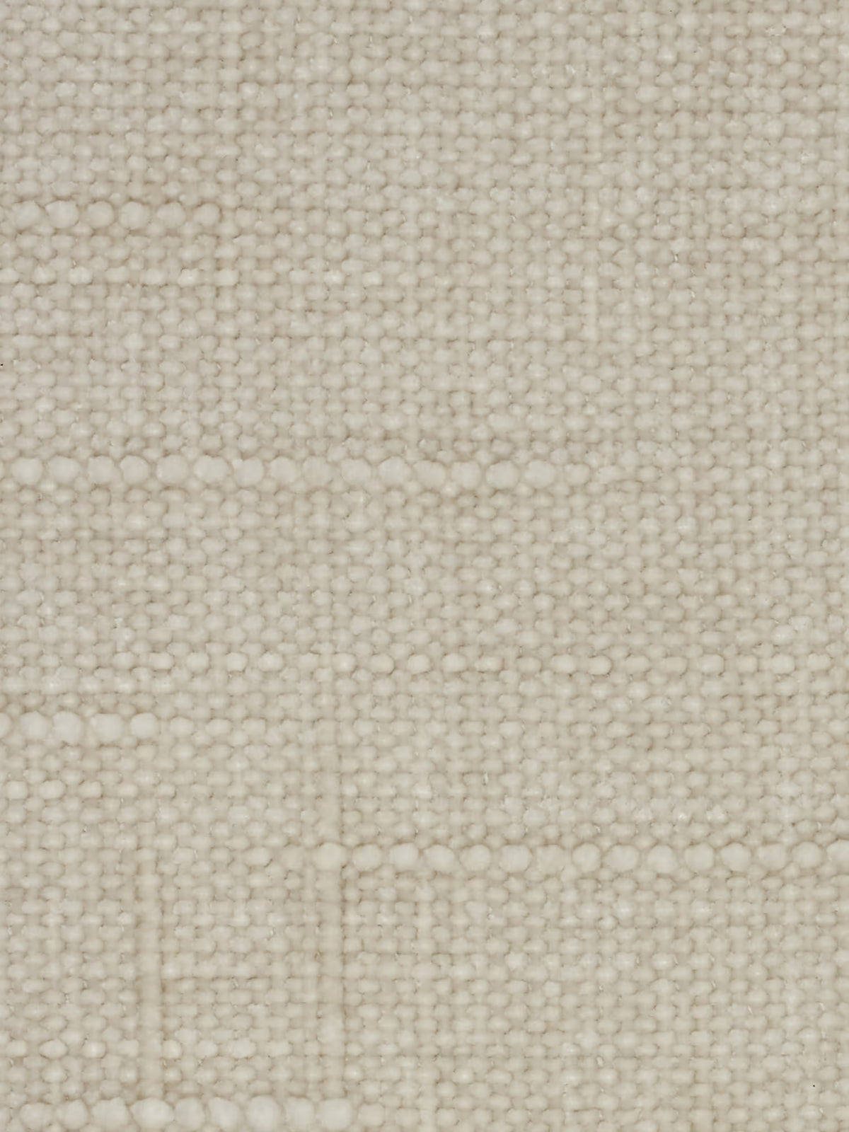 Primo piano del tessuto jacquard bianco sporco del divano letto matrimoniale Pegaso con poggiatesta reclinabili in tessuto jacquard smacchiabile T22 di Divani.Store, che ne evidenzia la trama fitta e a griglia. La superficie presenta un aspetto delicatamente strutturato con lievi variazioni di colore e spessore, tipiche dei materiali di alta qualità resistenti alle macchie che ricordano le fibre naturali come il lino o il cotone.