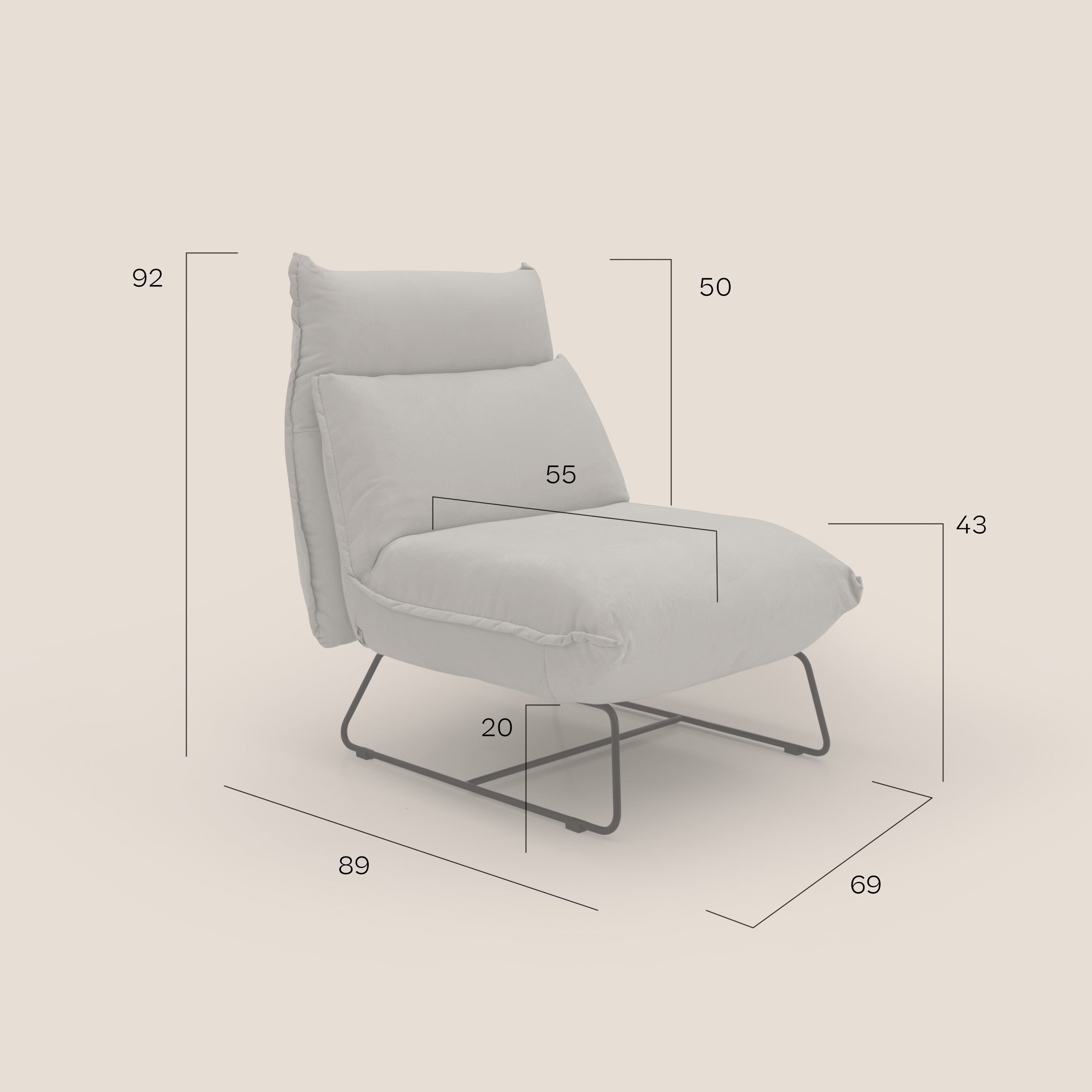 Tessa Poltroncina dal design moderno in morbida microfibra smacchiabile T11 blu - divani.store