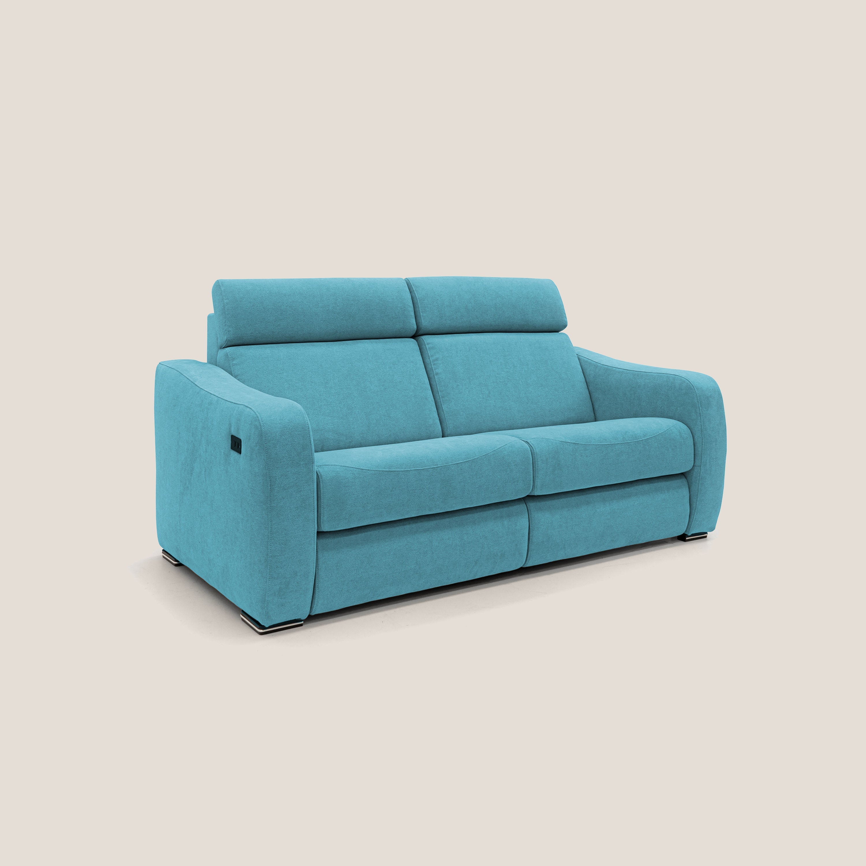 Gummy Divano con meccanismo relax elettrico azzurro - divani.store