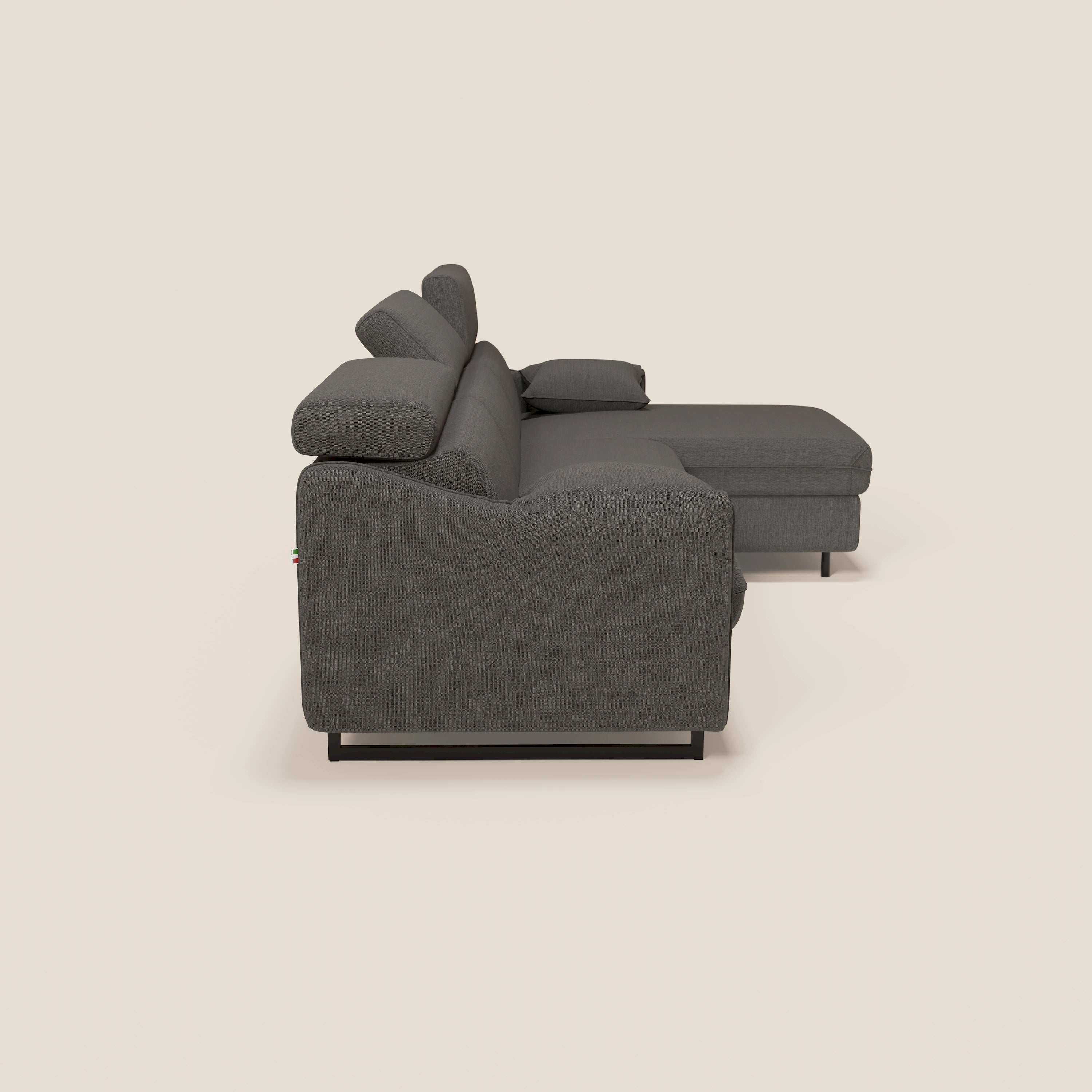 Violetta Divano Letto Angolare con Penisola contenitore, Poggiatesta e Materasso Alto H18 in tessuto impermeabile T13 - divani.store