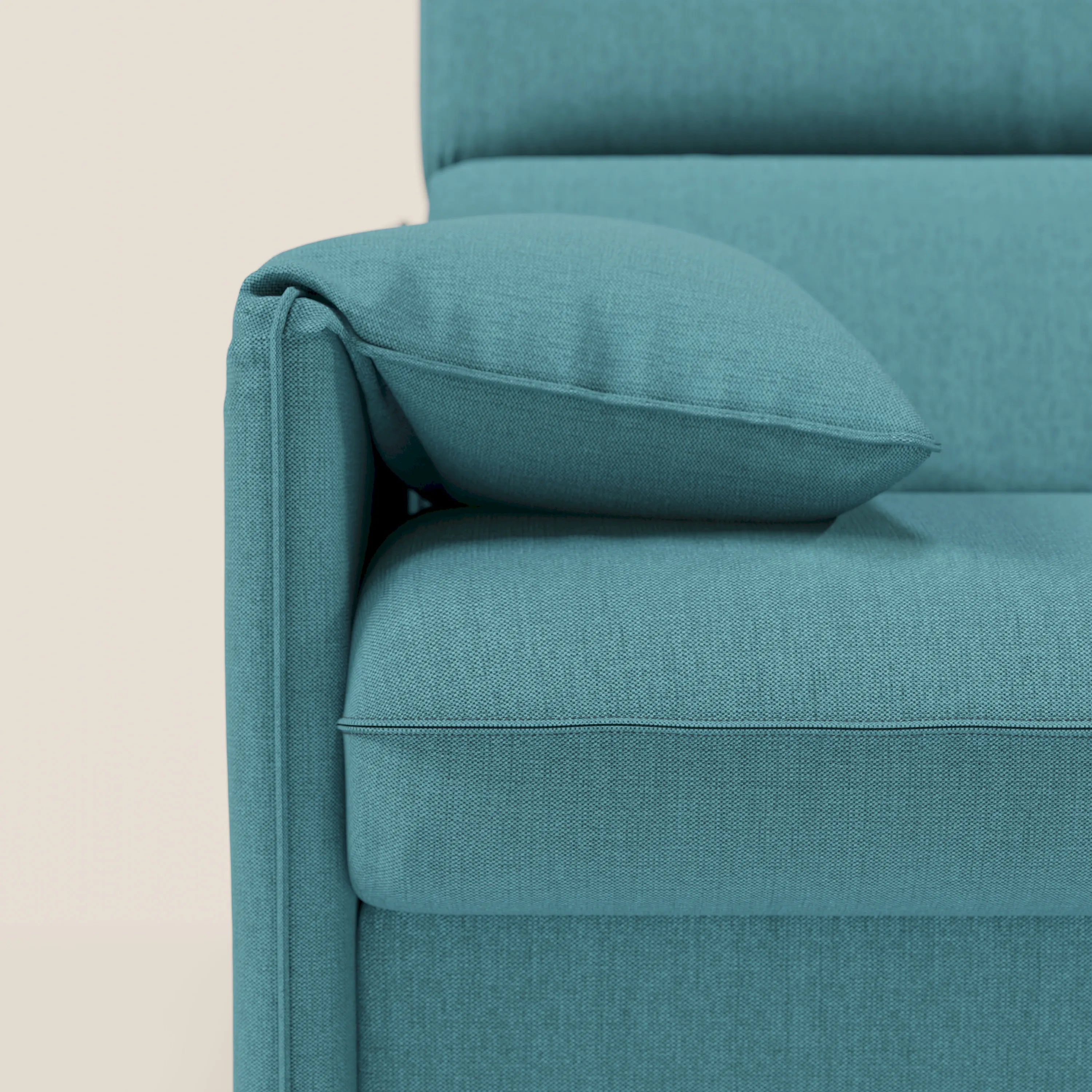 Violetta Divano Letto Angolare con Penisola contenitore, Poggiatesta e Materasso Alto H18 in tessuto impermeabile T13 - divani.store