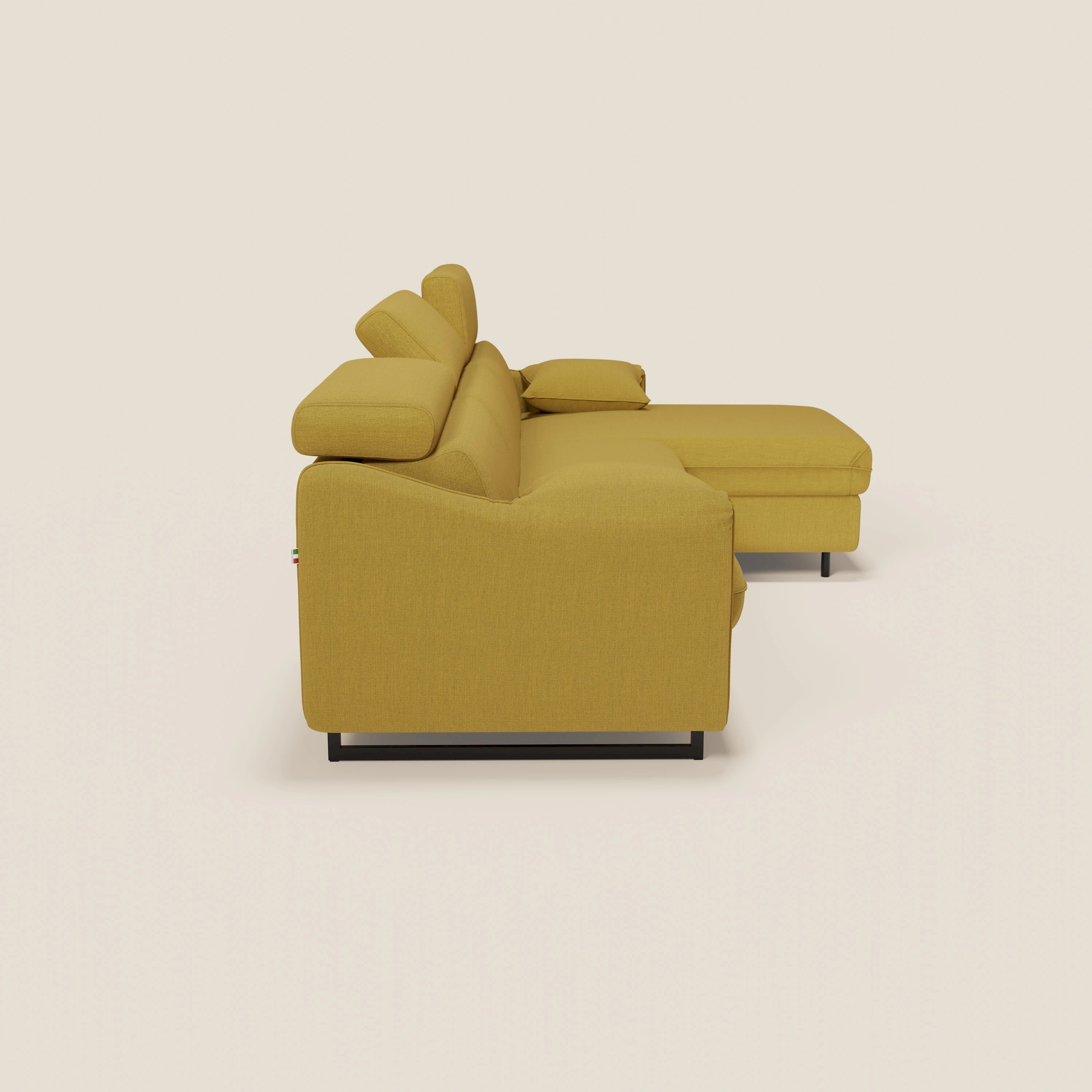 Violetta Divano Letto Angolare con Penisola contenitore, Poggiatesta e Materasso Alto H18 in tessuto impermeabile T13 - divani.store