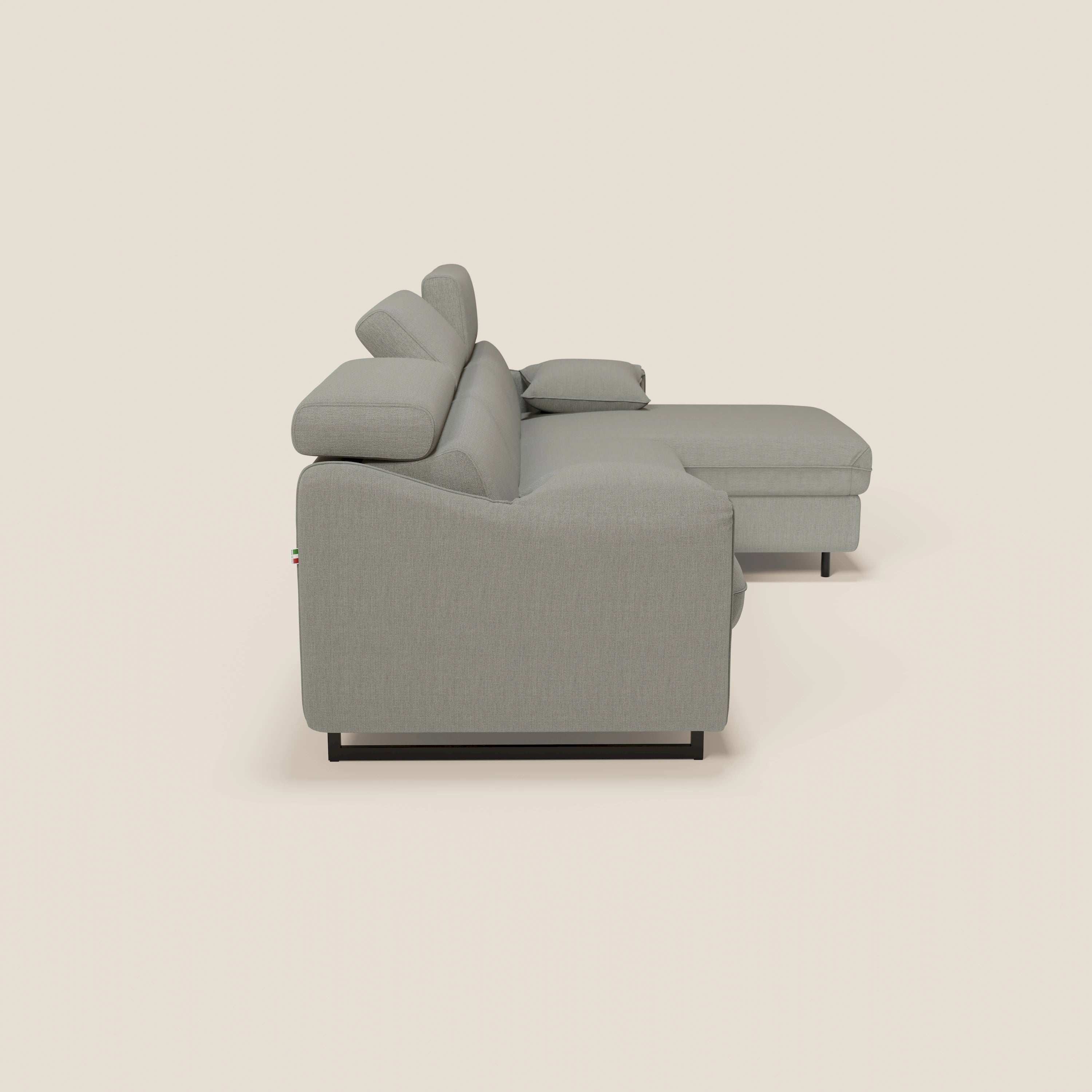 Violetta Divano Letto Angolare con Penisola contenitore, Poggiatesta e Materasso Alto H18 in tessuto impermeabile T13 - divani.store