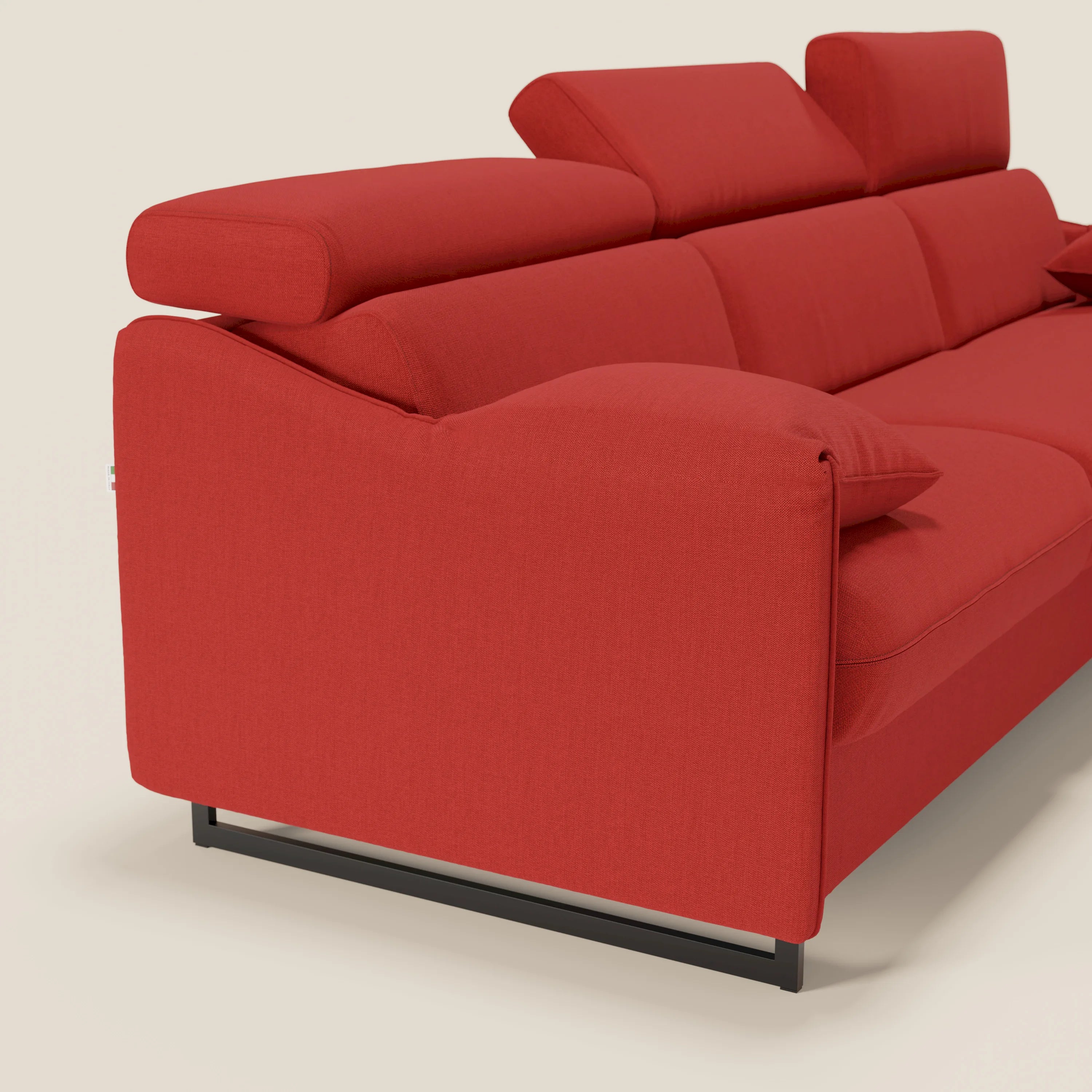 Violetta Divano Letto Angolare con Penisola contenitore, Poggiatesta e Materasso Alto H18 in tessuto impermeabile T13 - divani.store