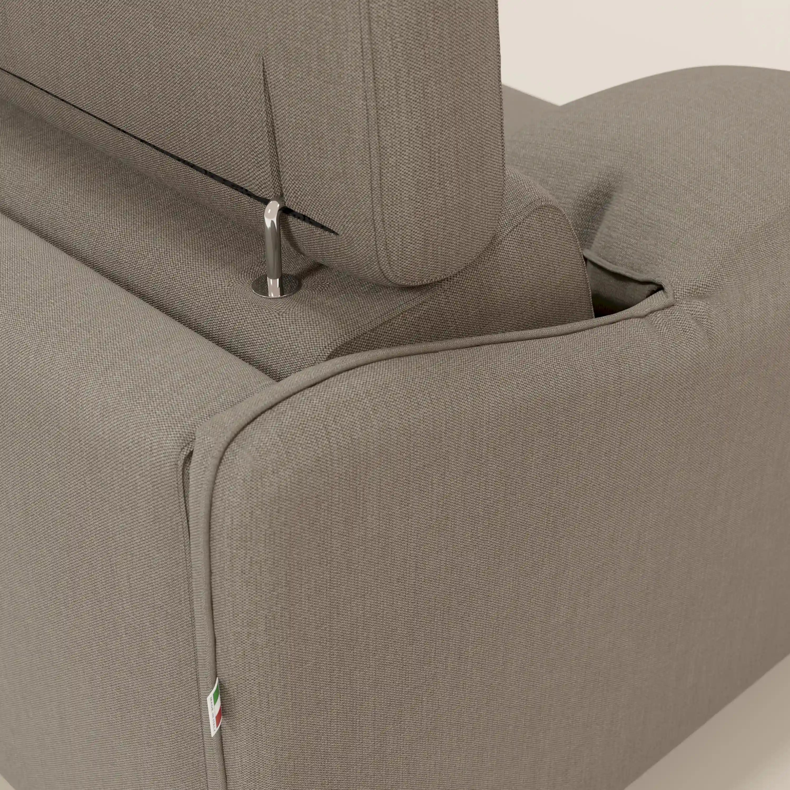 Violetta Divano Letto Angolare con Penisola contenitore, Poggiatesta e Materasso Alto H18 in tessuto impermeabile T13 - divani.store