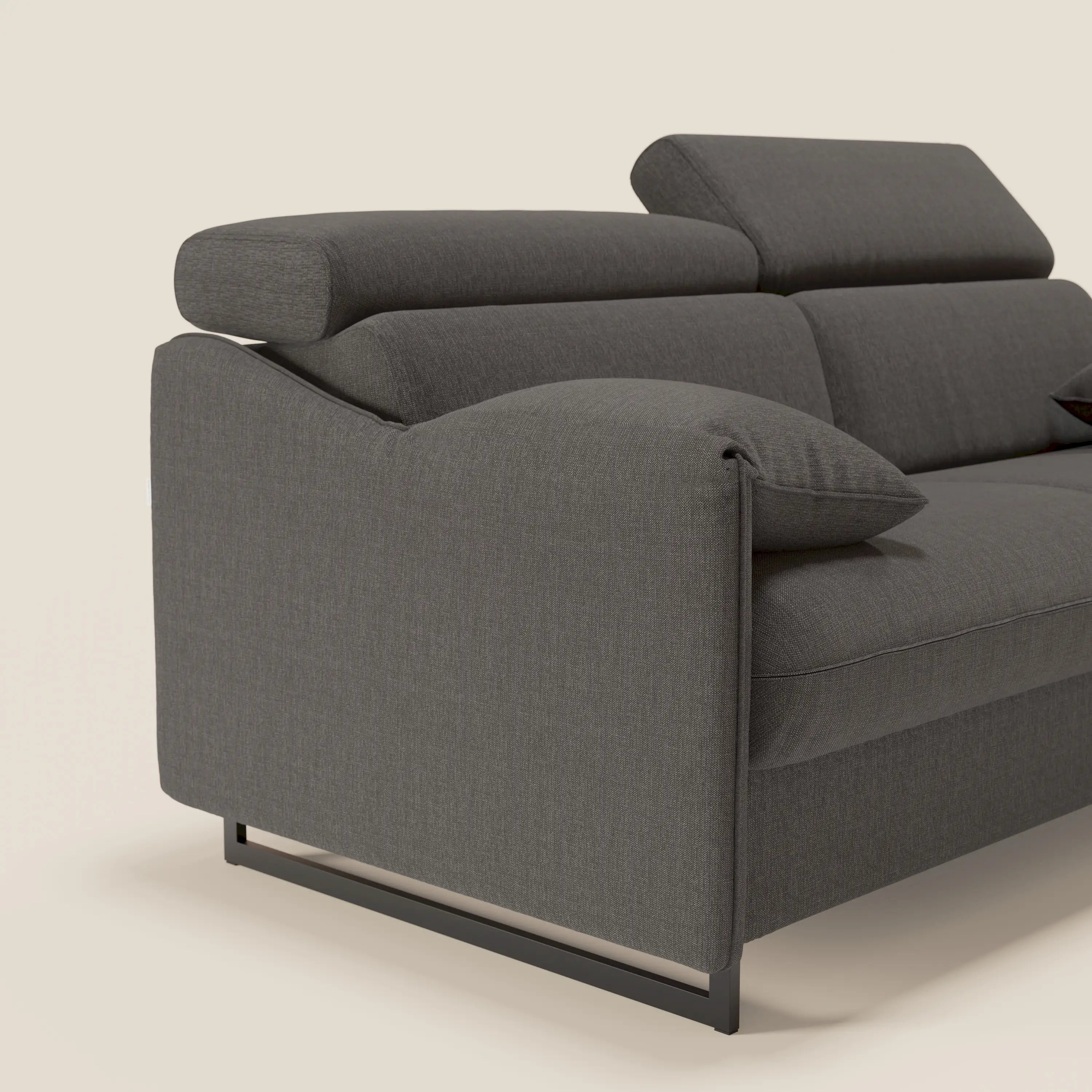 Violetta divano letto materasso H18 cm - poggiatesta reclinabili e braccioli mobili in tessuto impermeabile T13 - divani.store