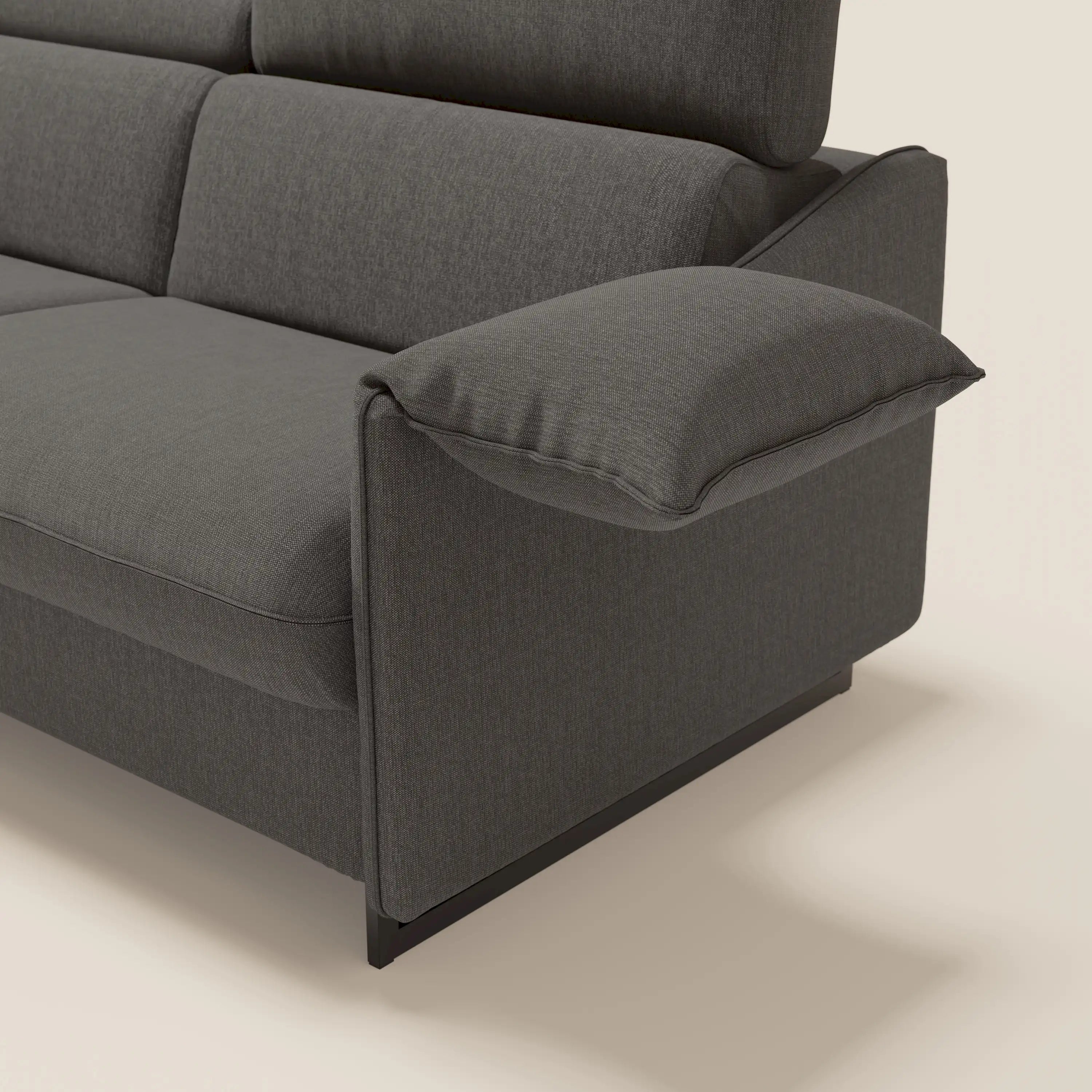 Violetta divano letto materasso H18 cm - poggiatesta reclinabili e braccioli mobili in tessuto impermeabile T13 - divani.store