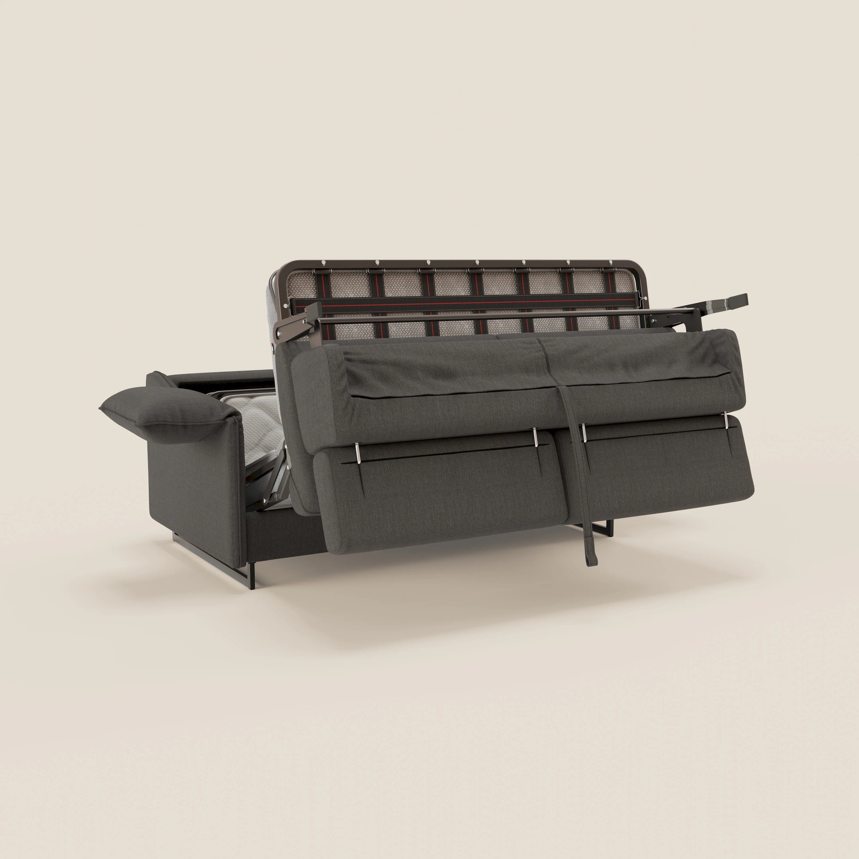 Violetta divano letto materasso H18 cm - poggiatesta reclinabili e braccioli mobili in tessuto impermeabile T13 - divani.store