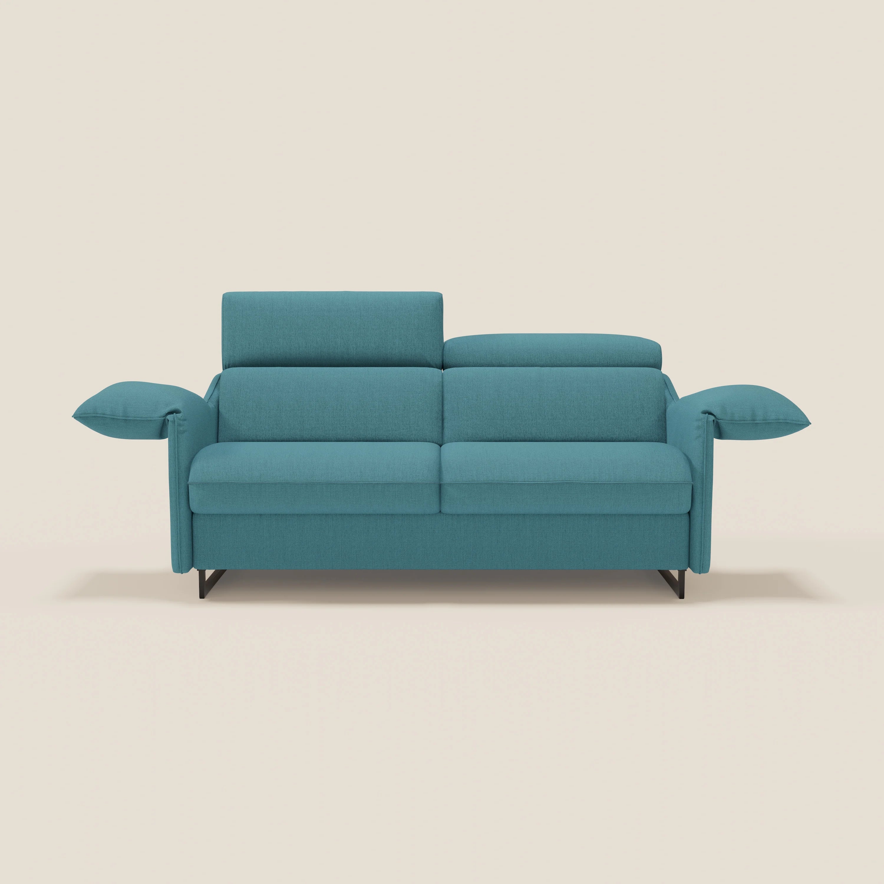 Violetta divano letto materasso H18 cm - poggiatesta reclinabili e braccioli mobili in tessuto impermeabile T13 - divani.store