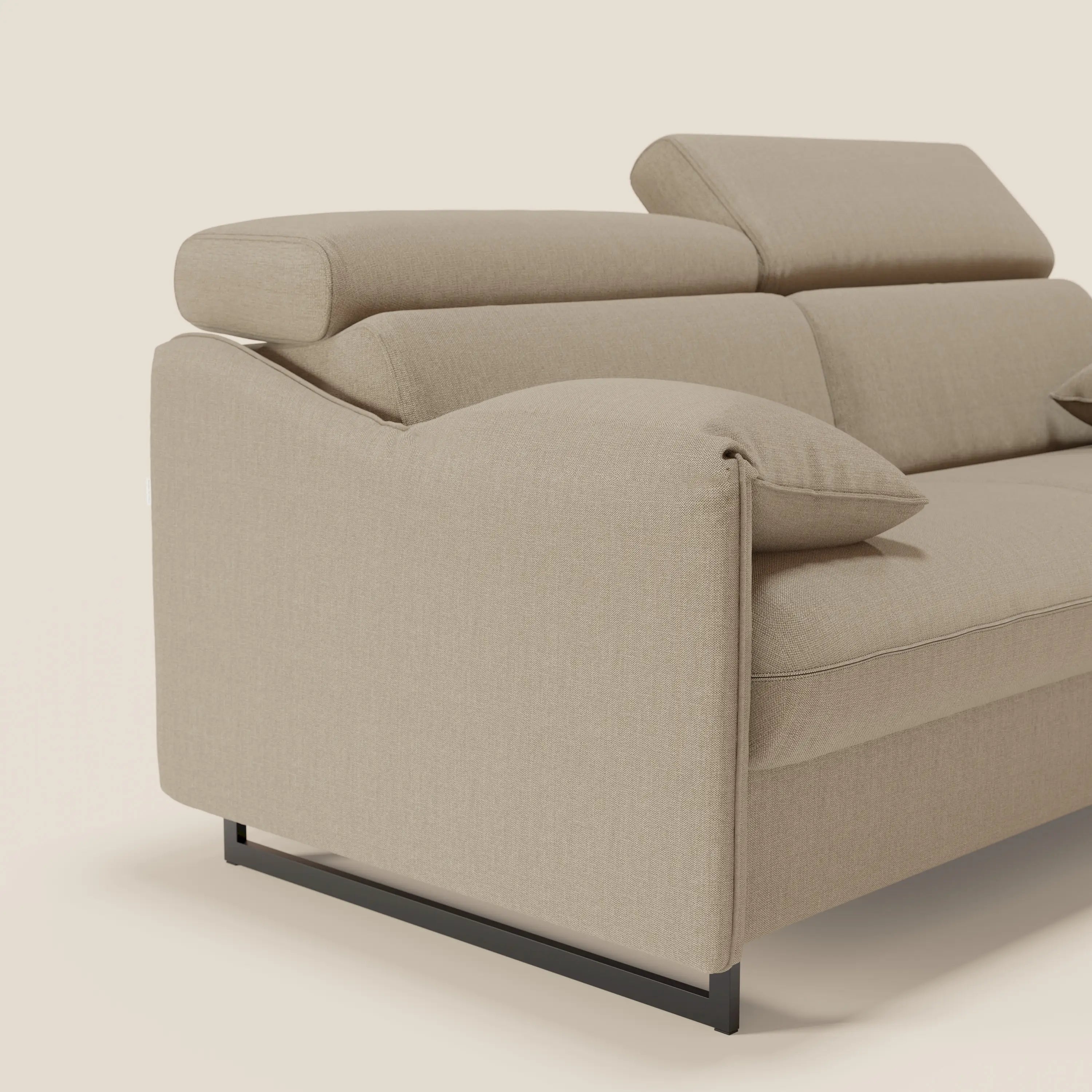 Violetta divano letto materasso H18 cm - poggiatesta reclinabili e braccioli mobili in tessuto impermeabile T13 - divani.store