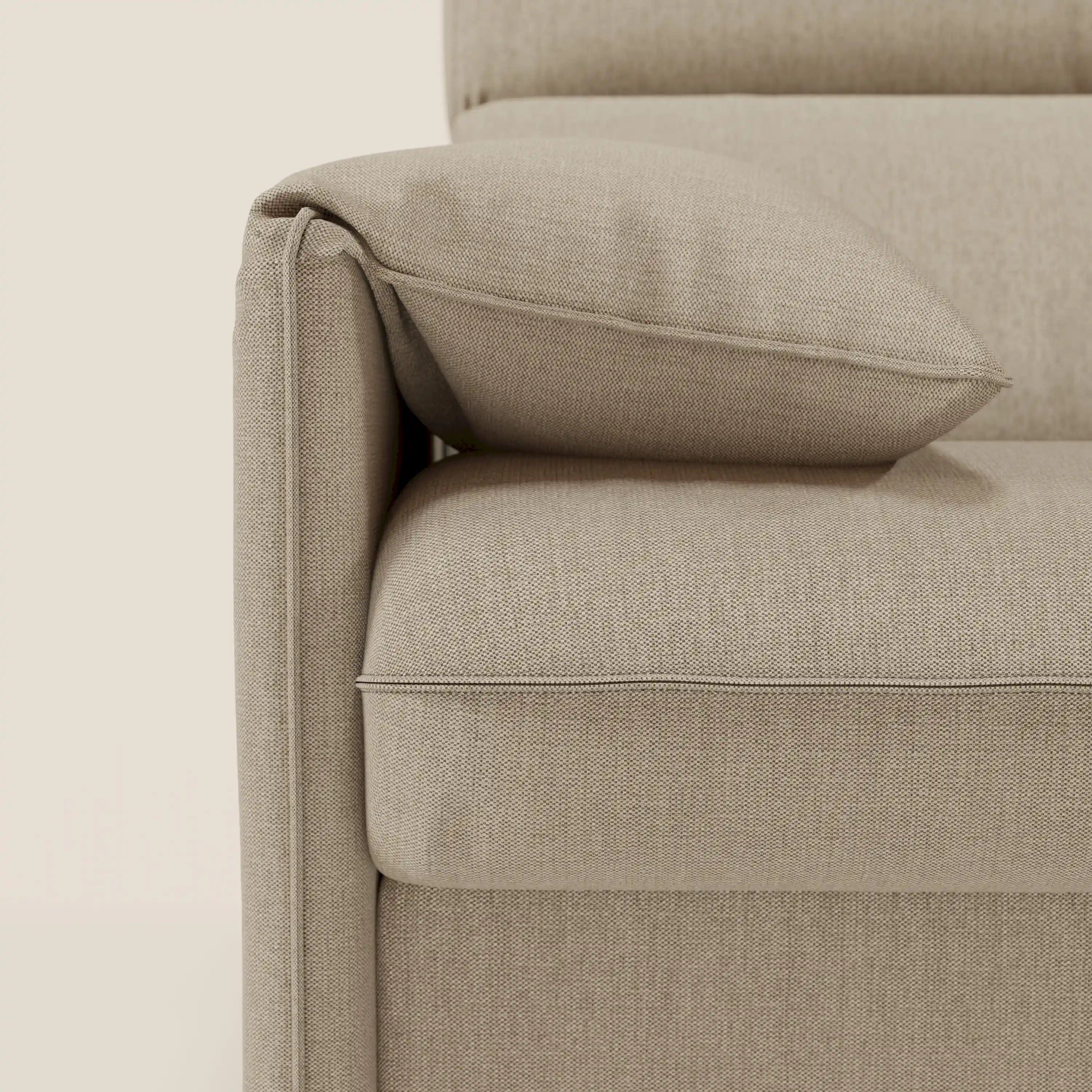 Violetta divano letto materasso H18 cm - poggiatesta reclinabili e braccioli mobili in tessuto impermeabile T13 - divani.store