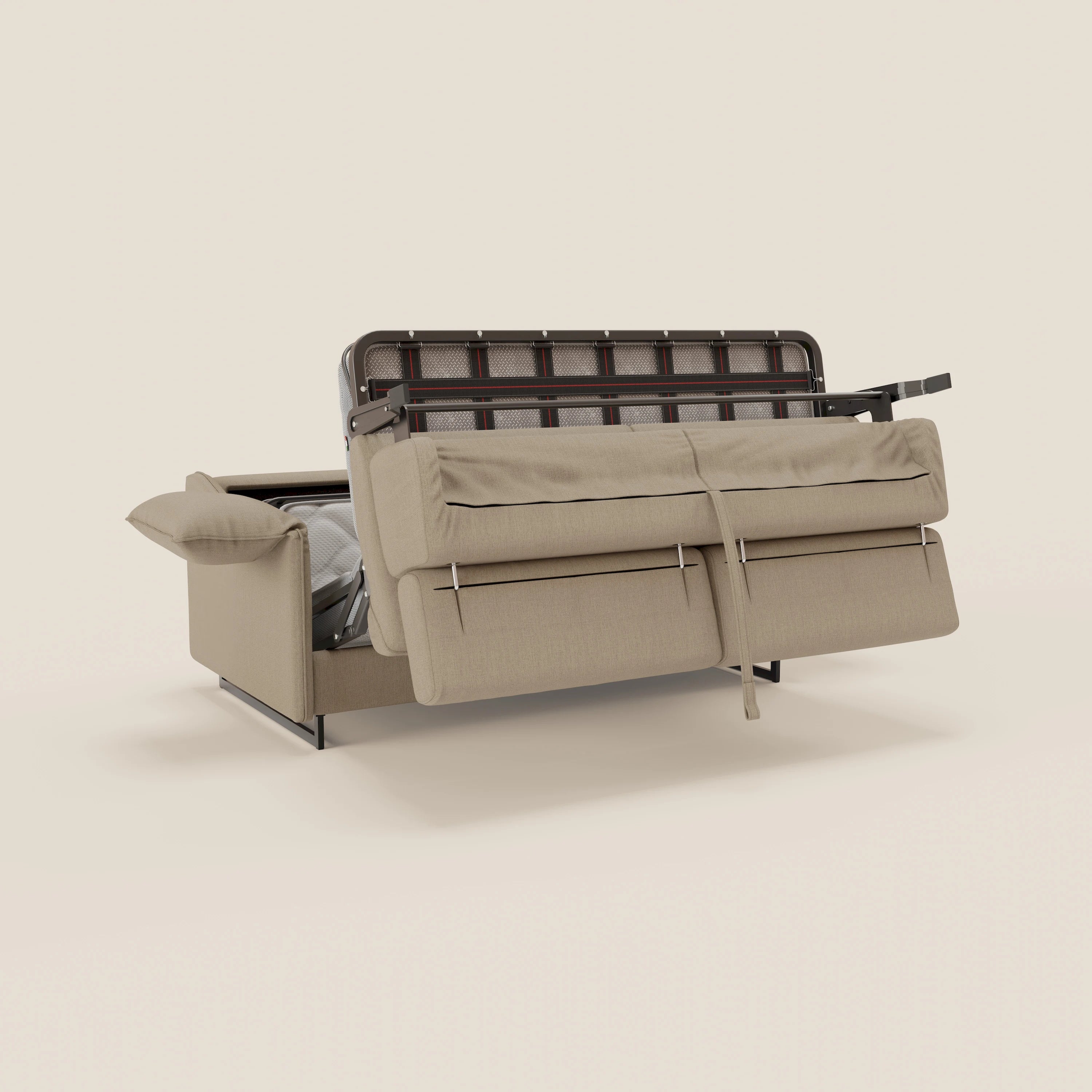 Violetta divano letto materasso H18 cm - poggiatesta reclinabili e braccioli mobili in tessuto impermeabile T13 - divani.store