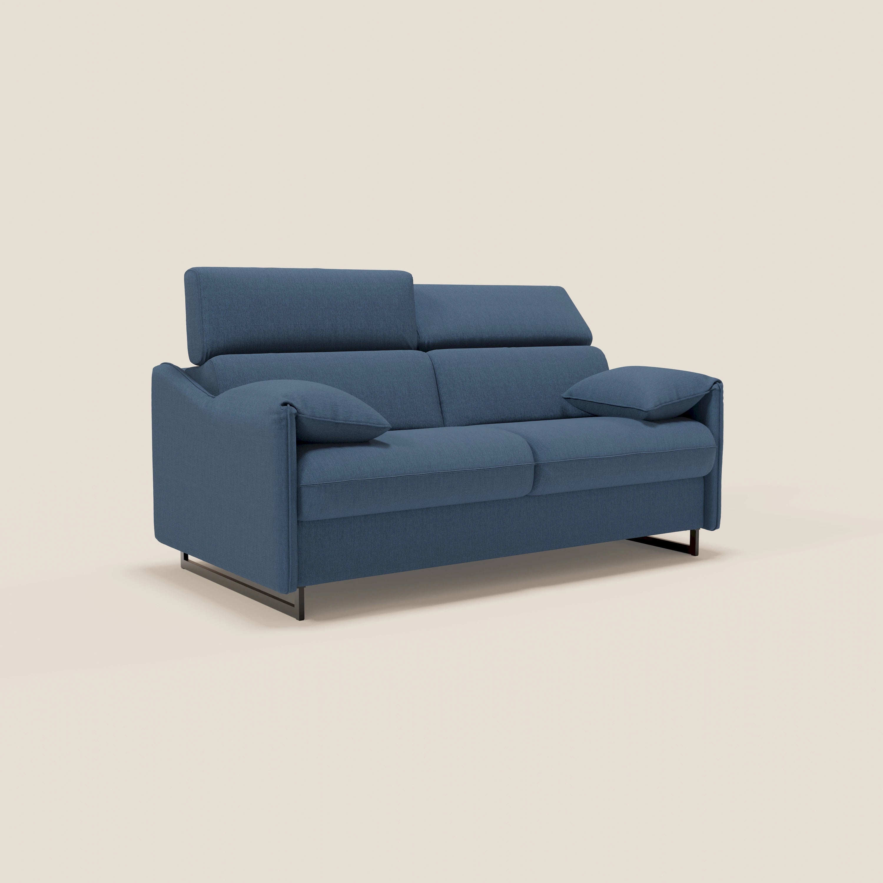 Violetta divano letto materasso H18 cm - poggiatesta reclinabili e braccioli mobili in tessuto impermeabile T13 - divani.store