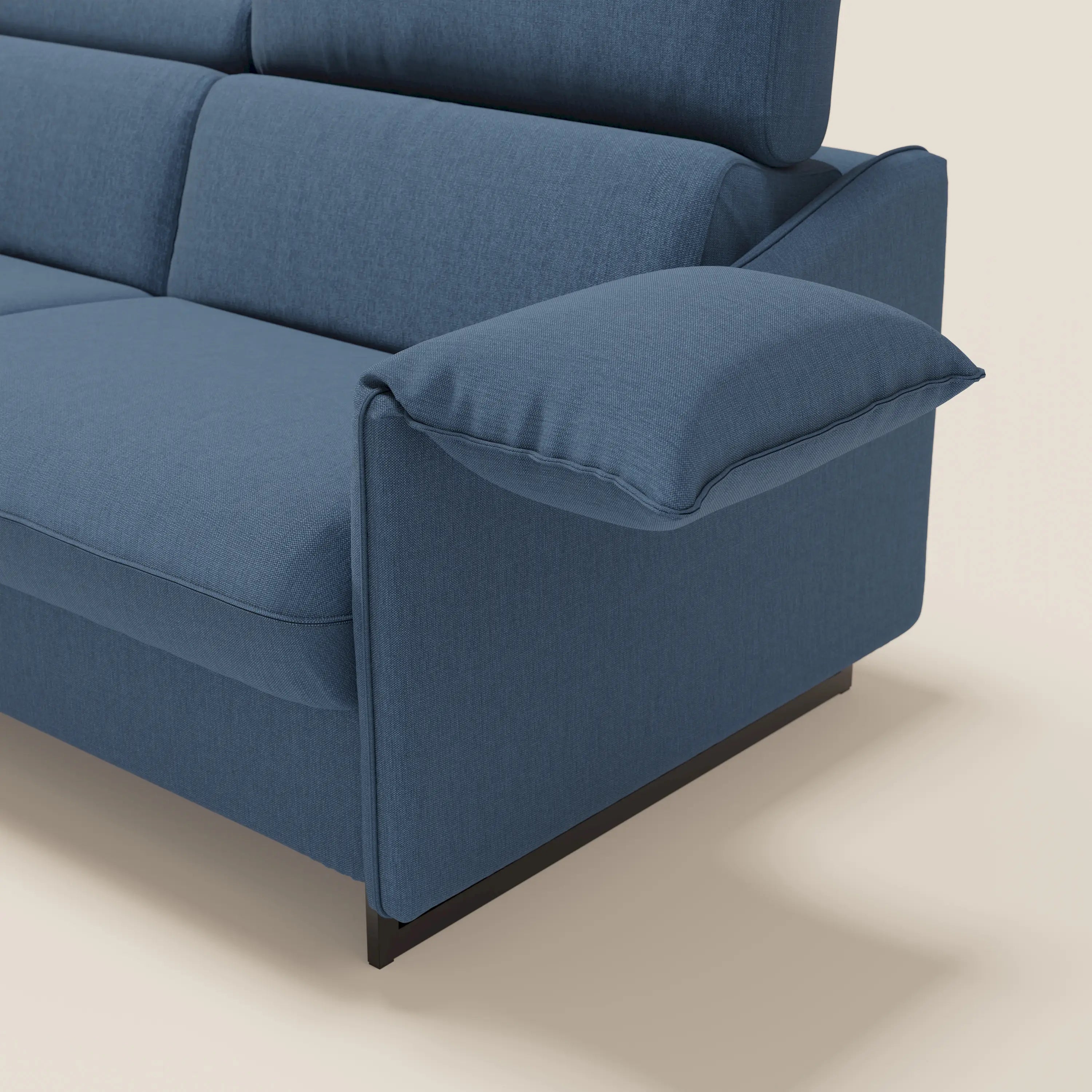 Violetta divano letto materasso H18 cm - poggiatesta reclinabili e braccioli mobili in tessuto impermeabile T13 - divani.store