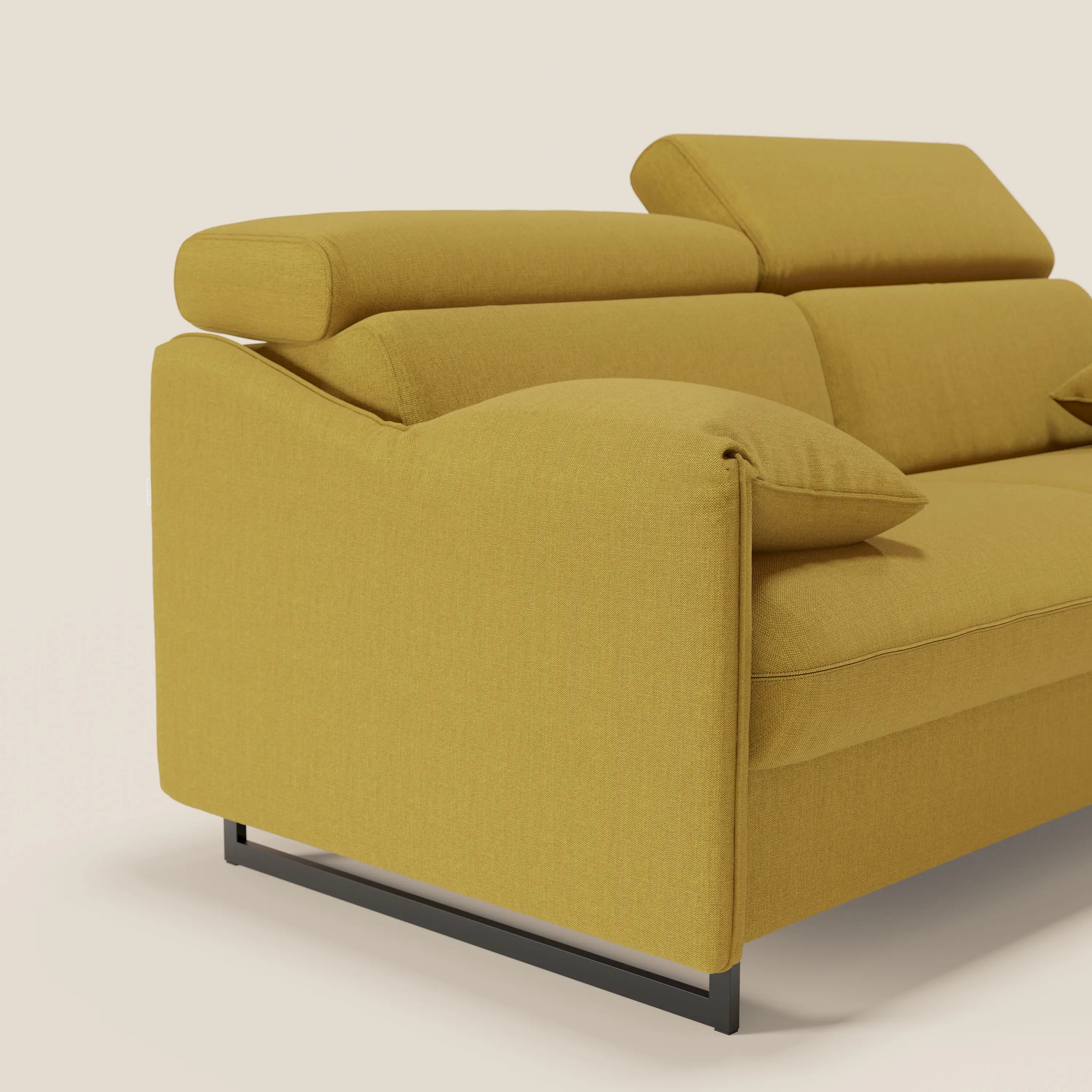 Violetta divano letto materasso H18 cm - poggiatesta reclinabili e braccioli mobili in tessuto impermeabile T13 - divani.store