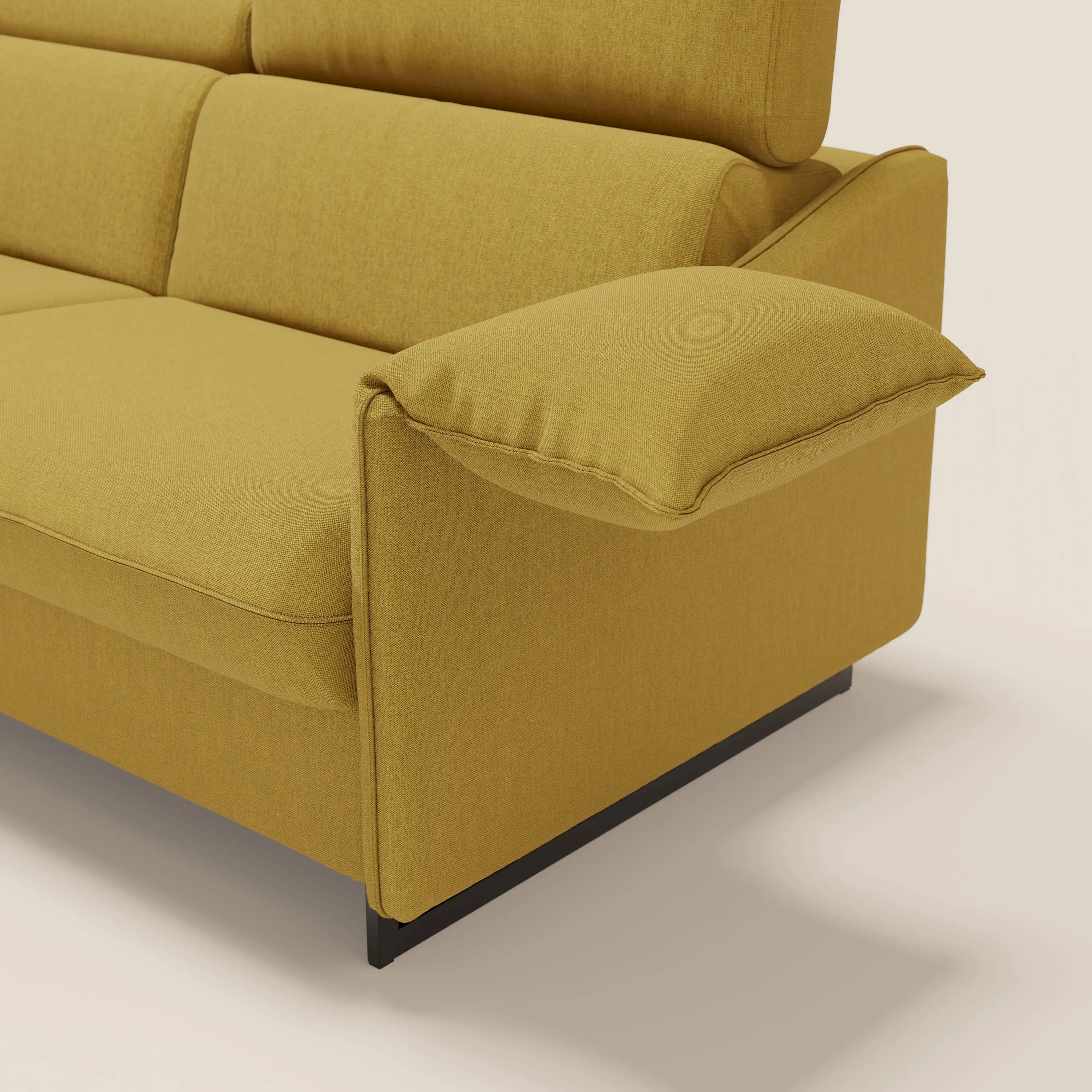 Violetta divano letto materasso H18 cm - poggiatesta reclinabili e braccioli mobili in tessuto impermeabile T13 - divani.store