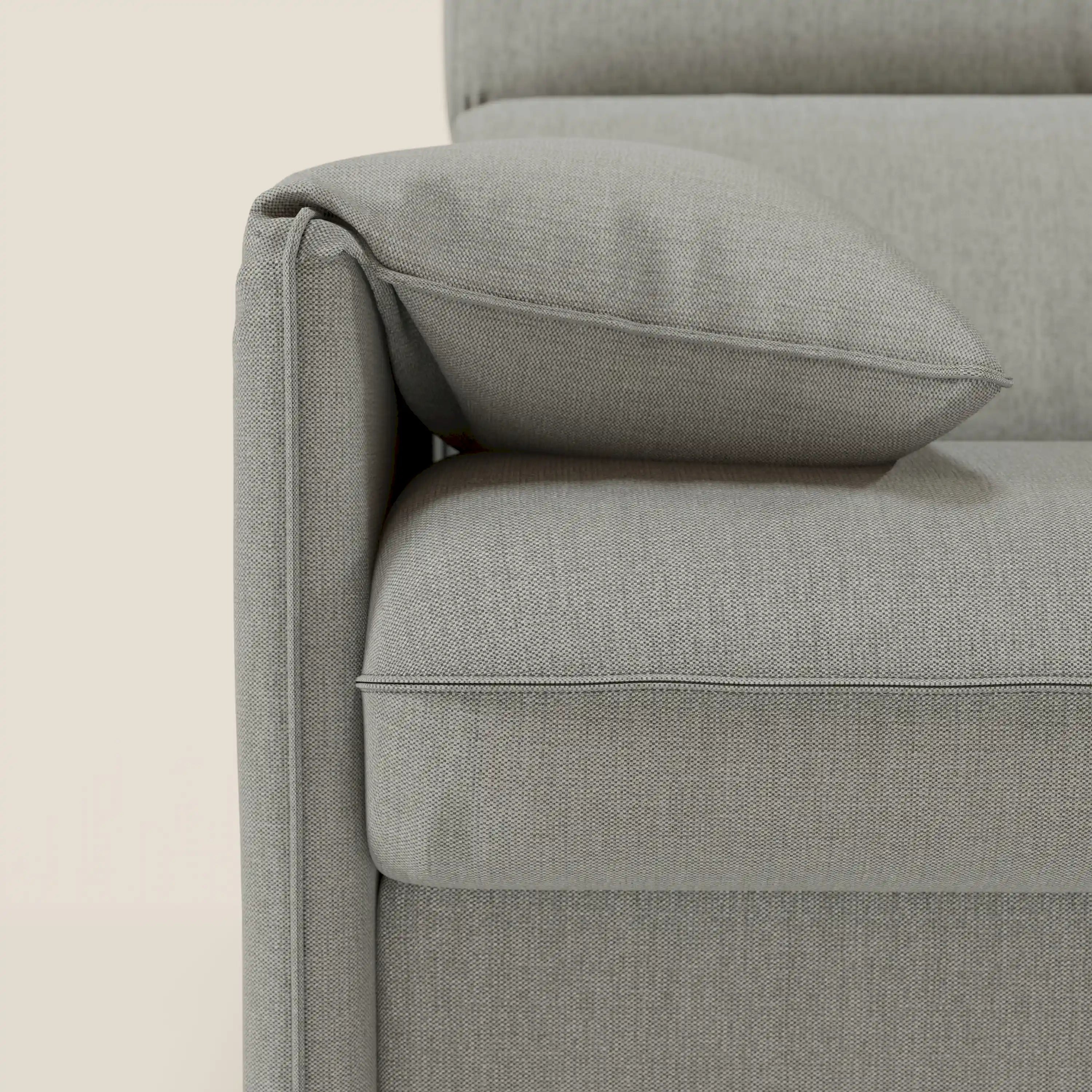 Violetta divano letto materasso H18 cm - poggiatesta reclinabili e braccioli mobili in tessuto impermeabile T13 - divani.store