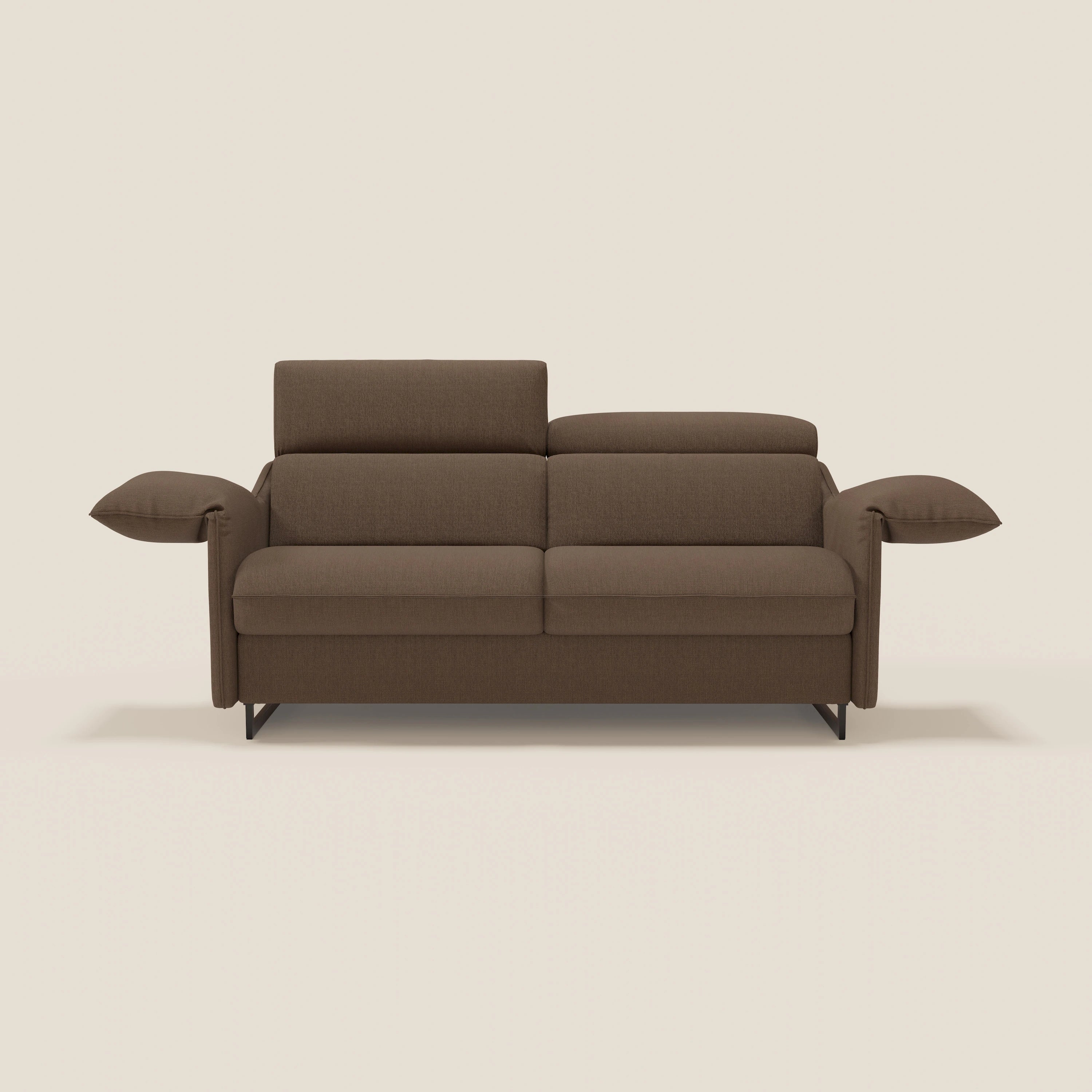 Violetta divano letto materasso H18 cm - poggiatesta reclinabili e braccioli mobili in tessuto impermeabile T13 - divani.store