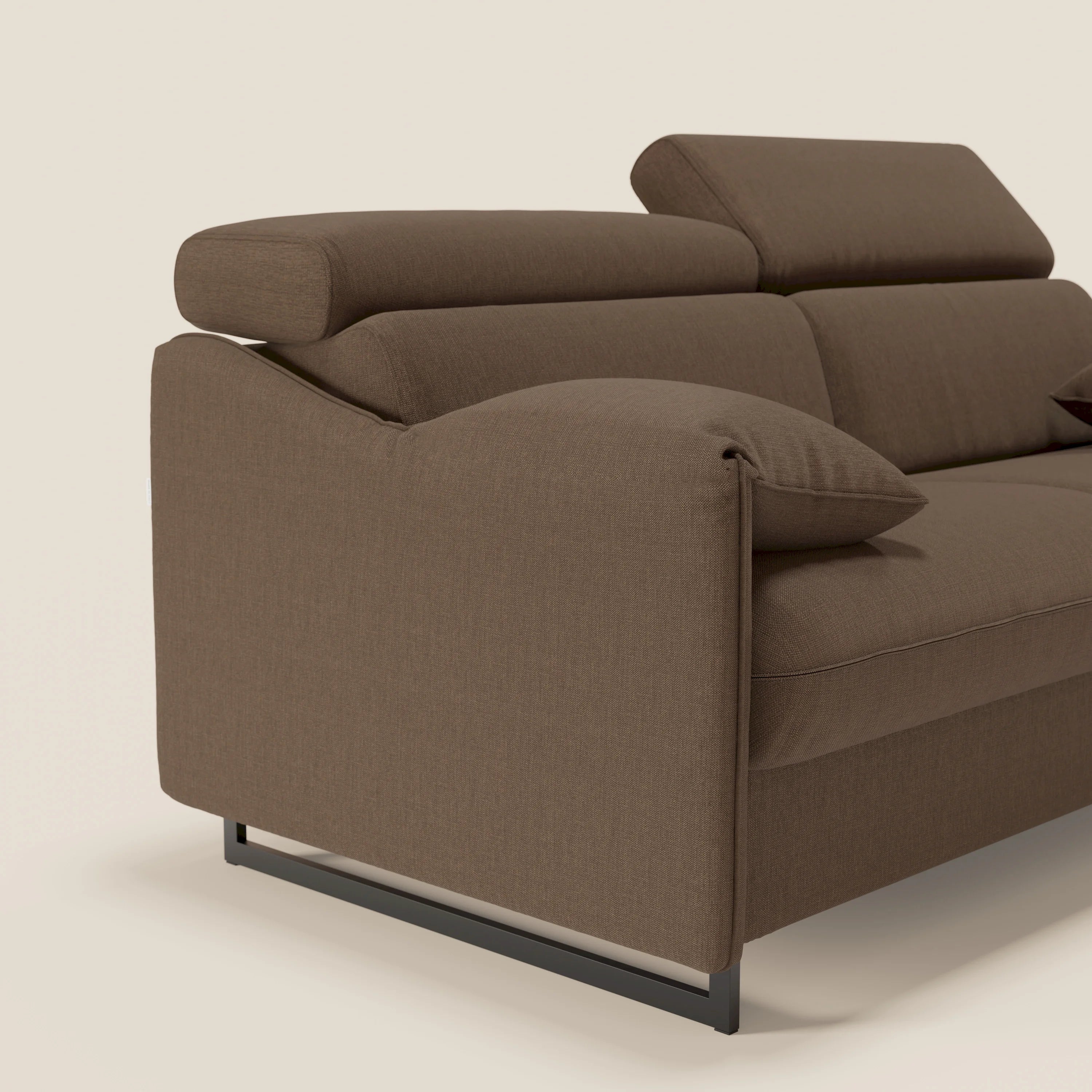 Violetta divano letto materasso H18 cm - poggiatesta reclinabili e braccioli mobili in tessuto impermeabile T13 - divani.store