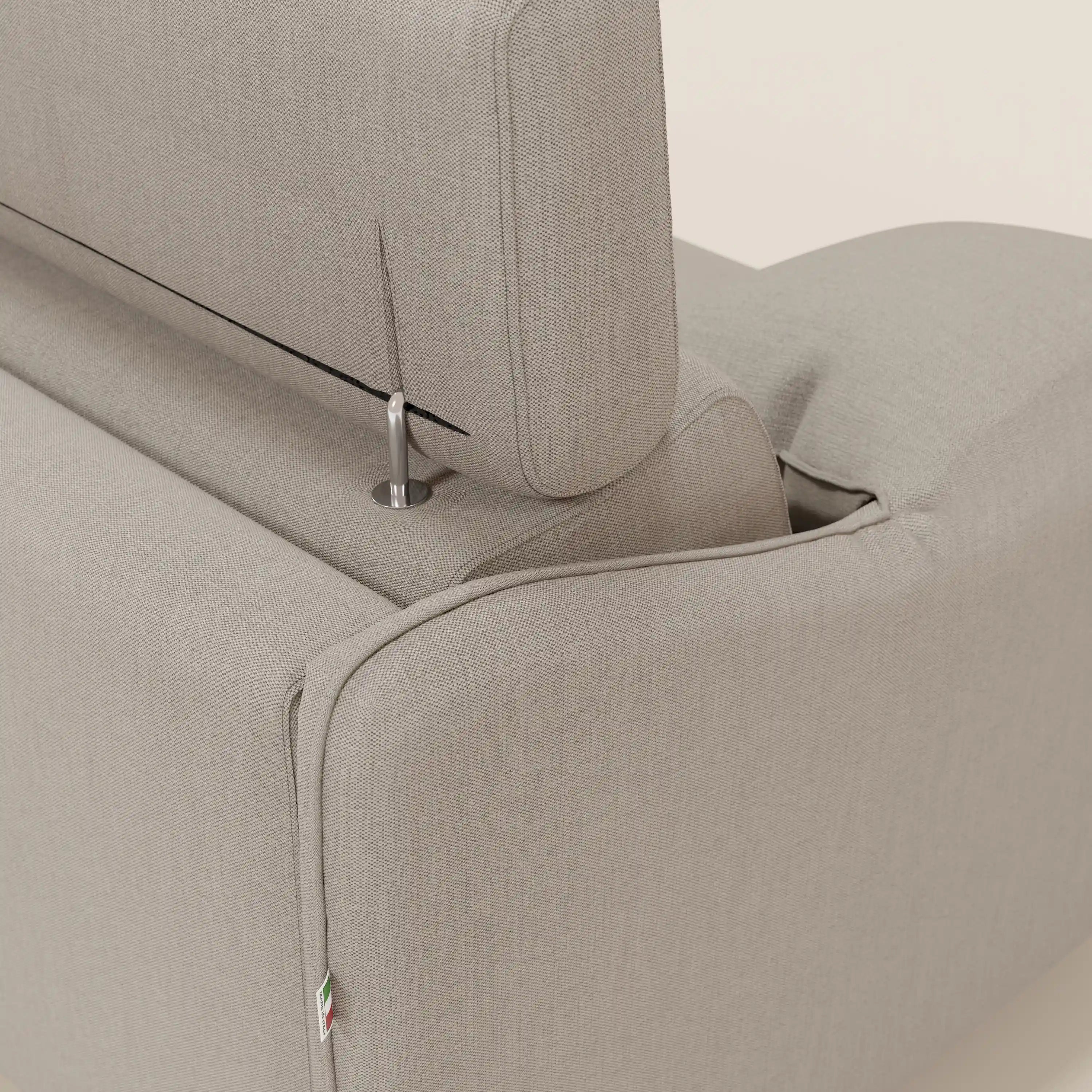 Violetta divano letto materasso H18 cm - poggiatesta reclinabili e braccioli mobili in tessuto impermeabile T13 - divani.store