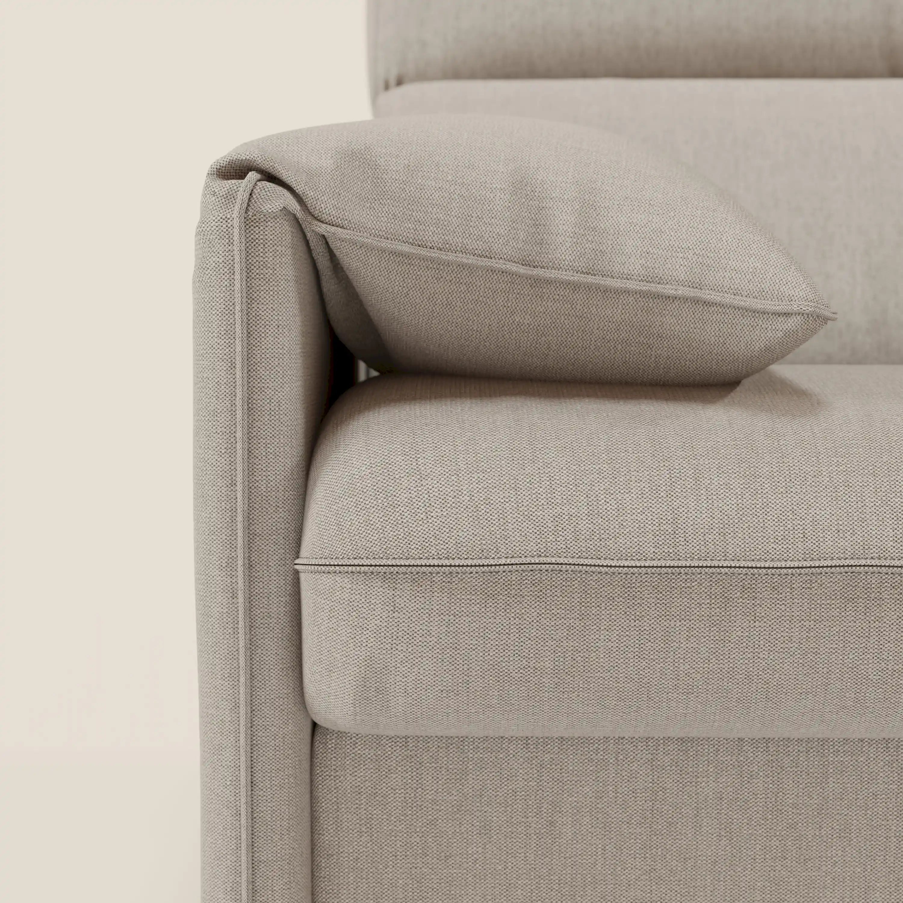 Violetta divano letto materasso H18 cm - poggiatesta reclinabili e braccioli mobili in tessuto impermeabile T13 - divani.store