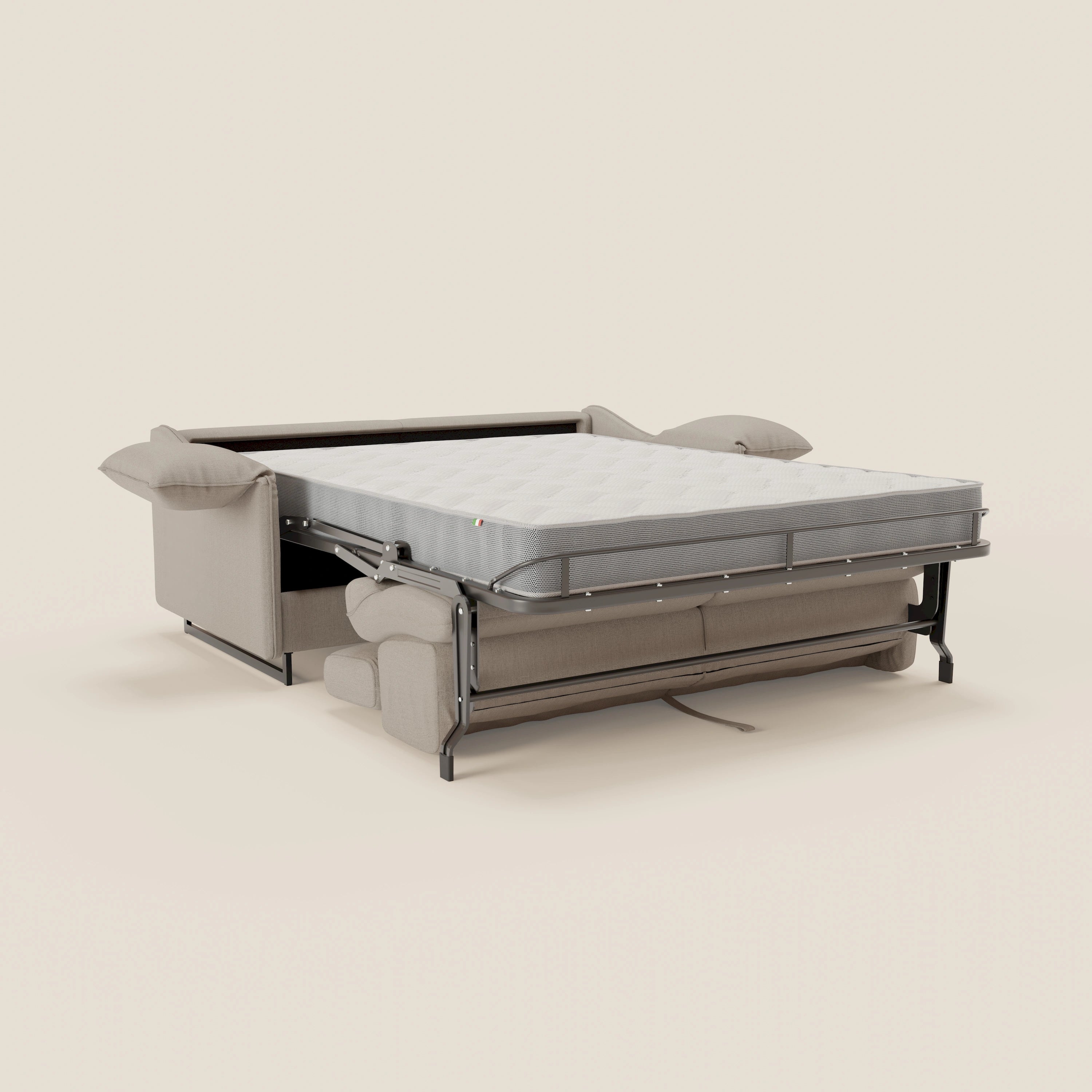 Violetta divano letto materasso H18 cm - poggiatesta reclinabili e braccioli mobili in tessuto impermeabile T13 - divani.store