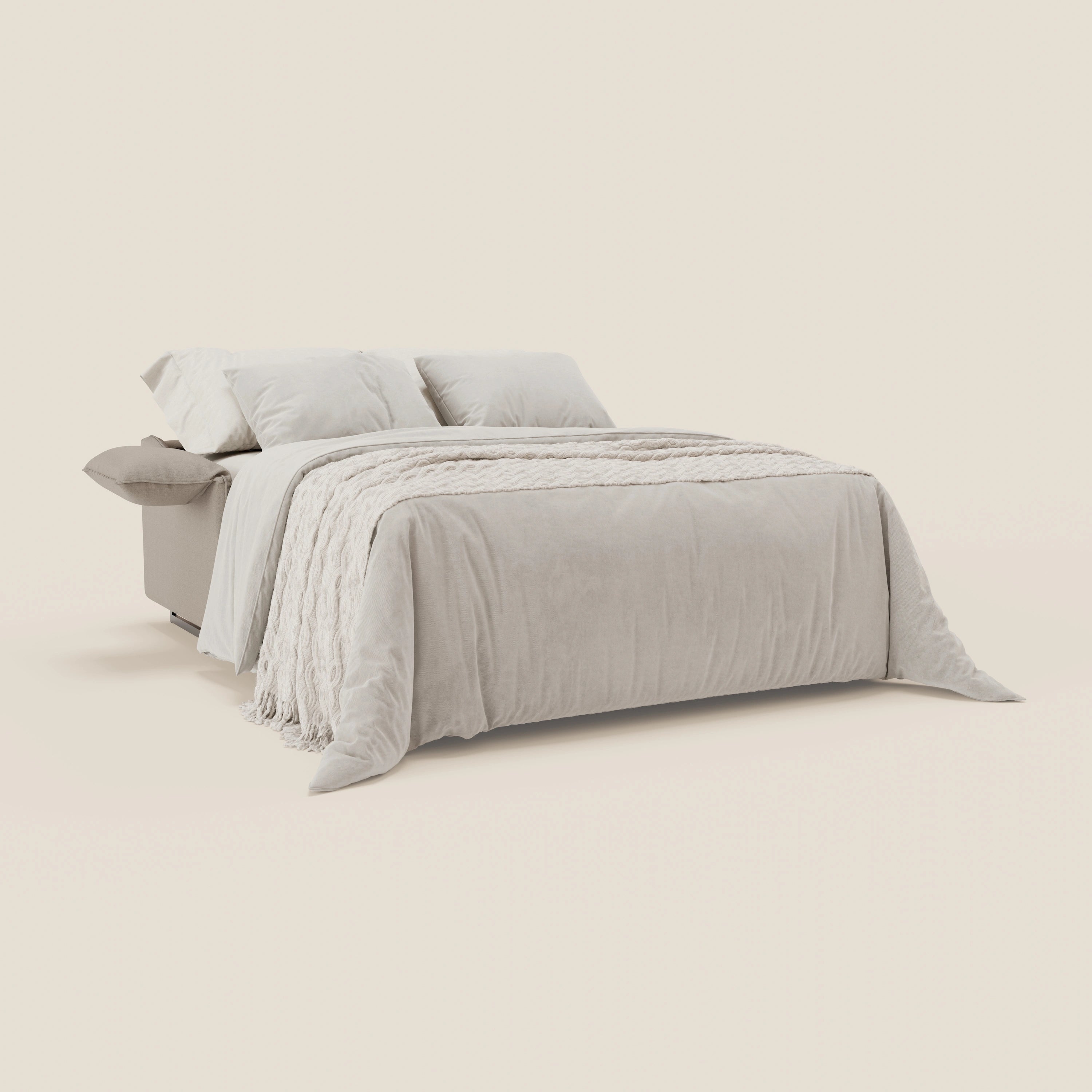 Violetta divano letto materasso H18 cm - poggiatesta reclinabili e braccioli mobili in tessuto impermeabile T13 - divani.store