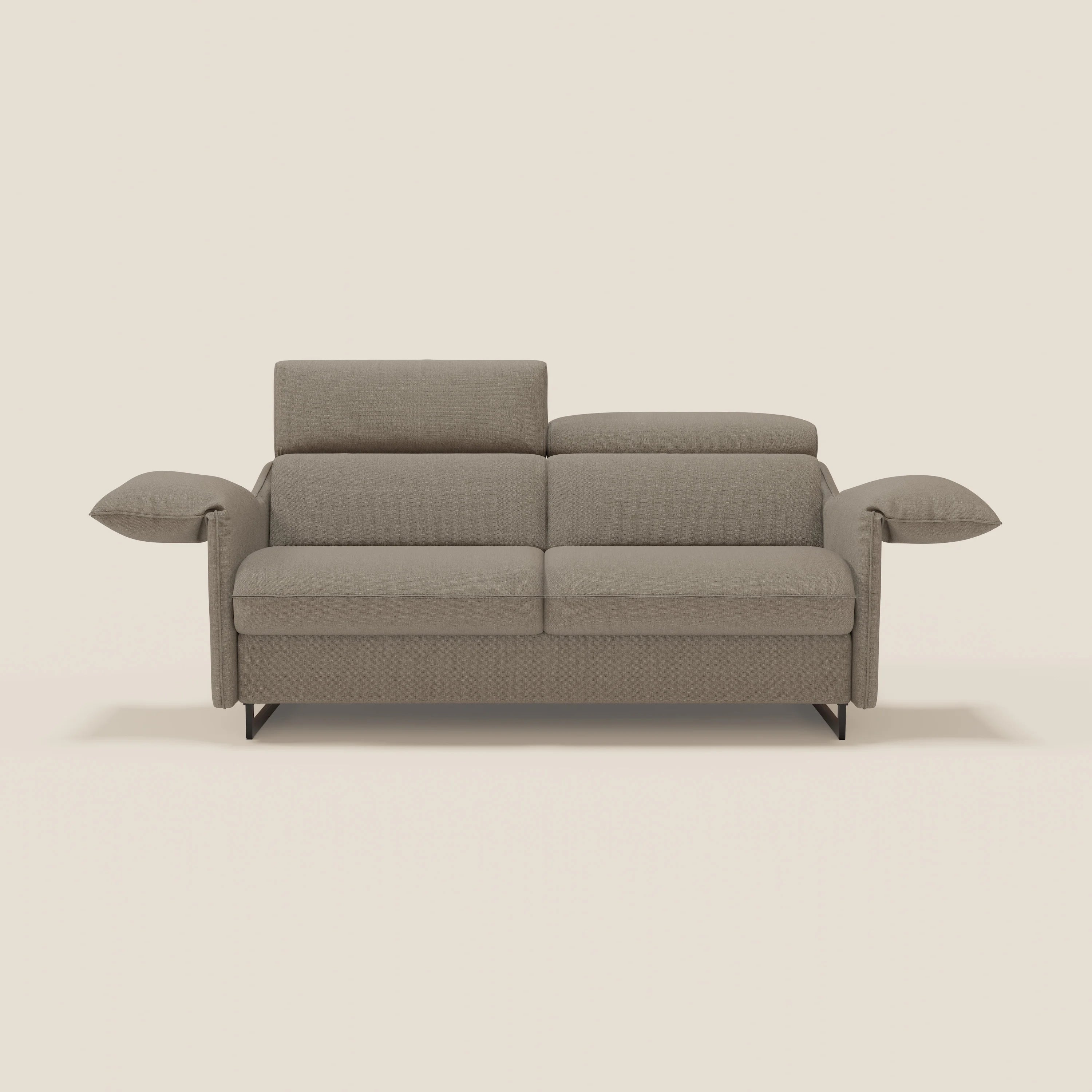 Violetta divano letto materasso H18 cm - poggiatesta reclinabili e braccioli mobili in tessuto impermeabile T13 - divani.store