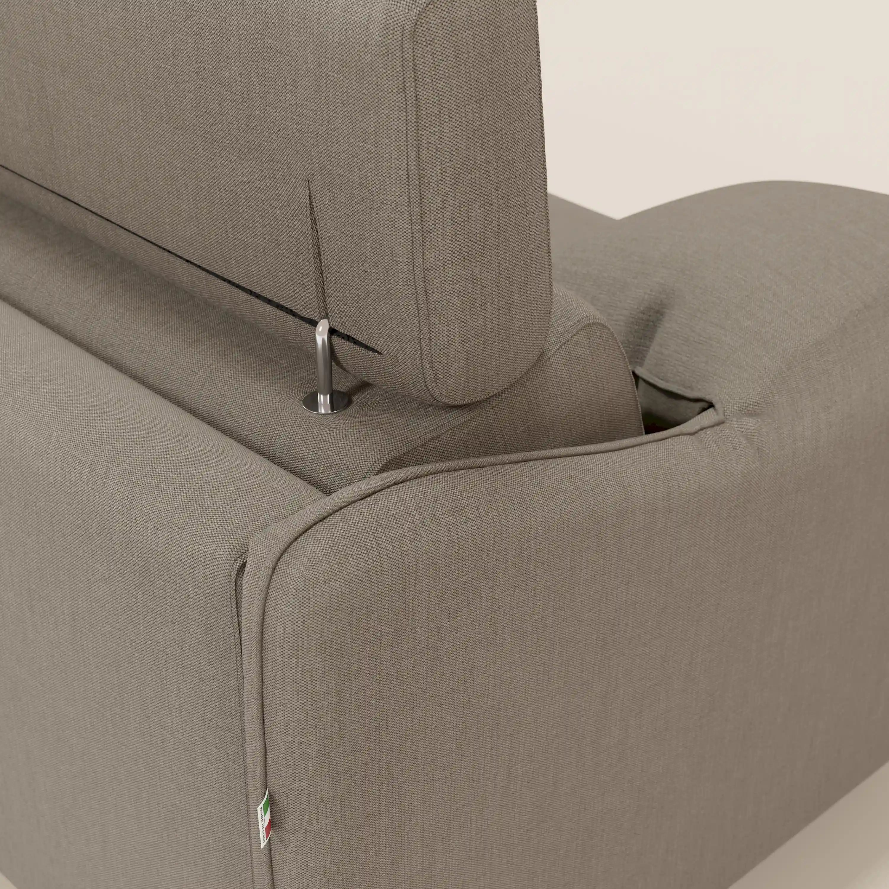 Violetta divano letto materasso H18 cm - poggiatesta reclinabili e braccioli mobili in tessuto impermeabile T13 - divani.store