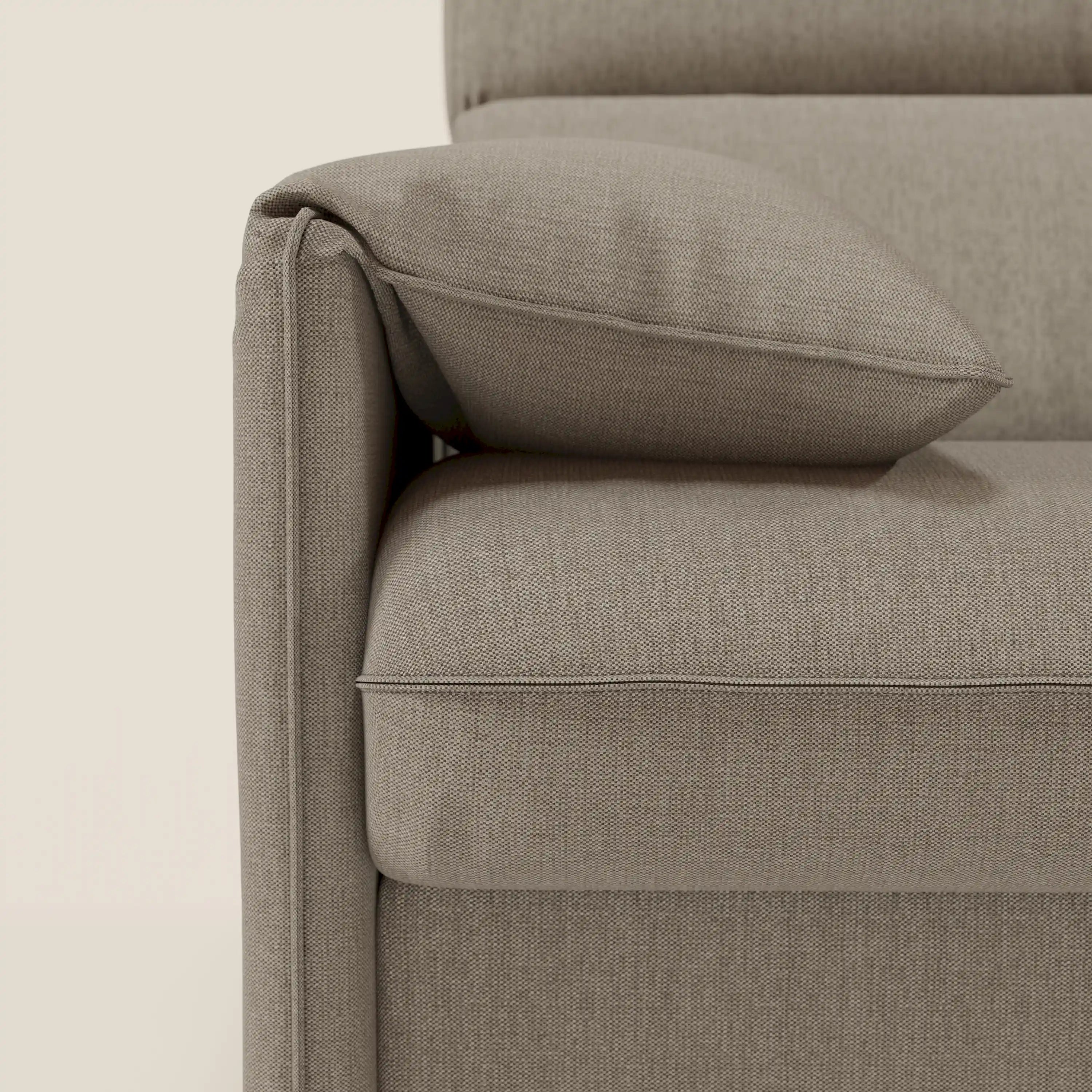 Violetta divano letto materasso H18 cm - poggiatesta reclinabili e braccioli mobili in tessuto impermeabile T13 - divani.store